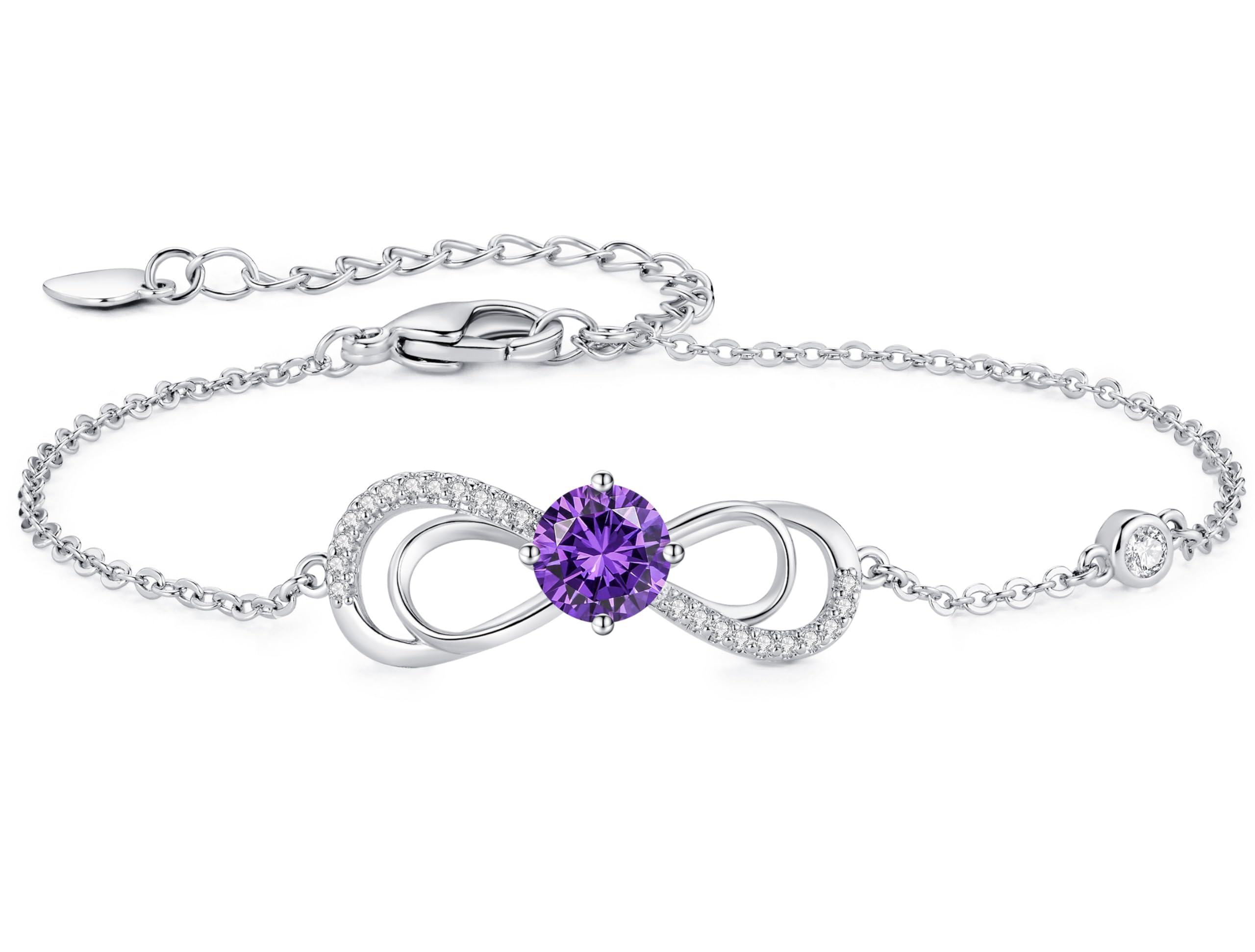 CDE Infinity Armband Damen Herz Geburtsstein Armkette Rosegold Kristallen Armkette Schmuck Muttertag Valentinstag Weihnachtsgeschenke Geburtstag Geschenke für Frauen Freundin Mama