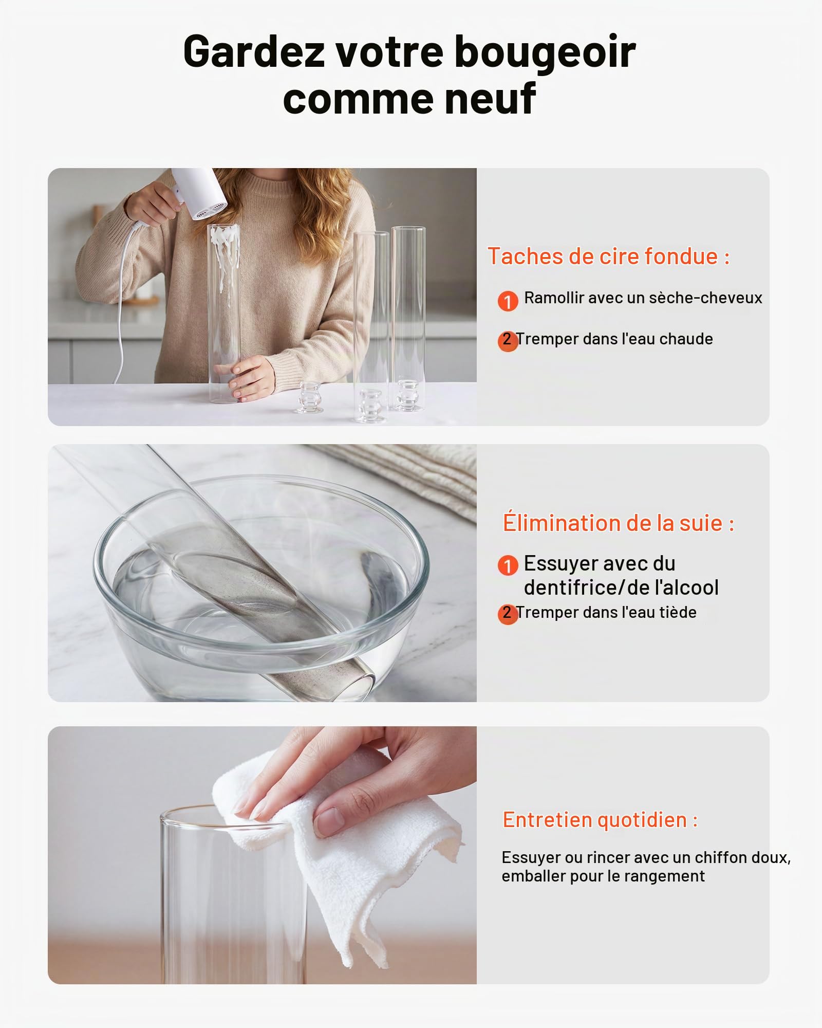 VEVOR Bougeoirs Ouragan Lot de 24, Bougeoirs Cylindriques en Verre Transparent 65x350 mm pour Mariage, Fête, Centre de Table et Décoration Intérieure, Verre Borosilicate Haute Résistance, Coupe-Vent