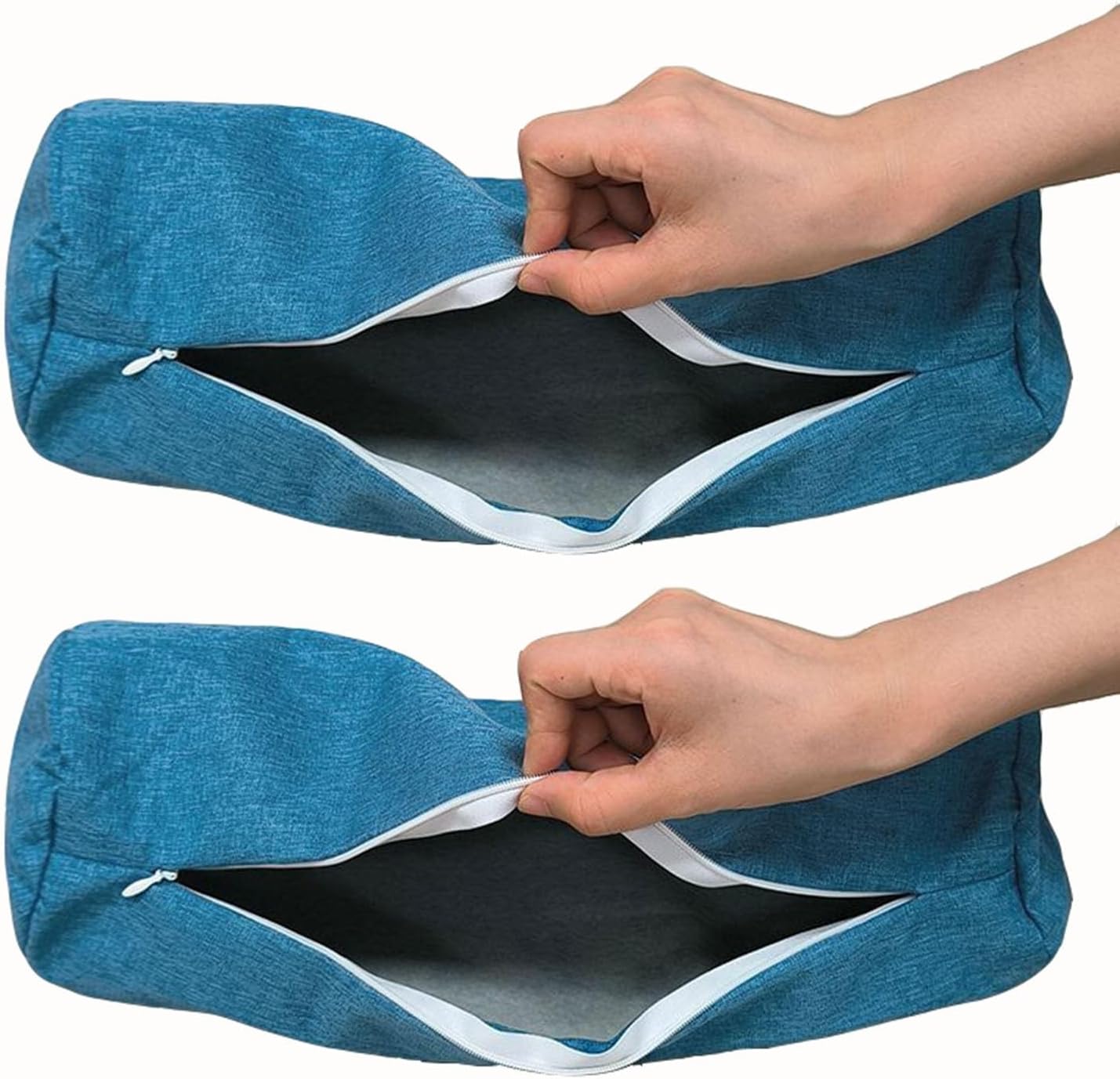 Set of 2 Cervical Pillowcase - Neck Roll Pillow Covers with Zipper - Soft Round Bolster Slipcover for Cylindrical Cushions (Pillow Cases Only) (@1, 6x39in(20X100CM))