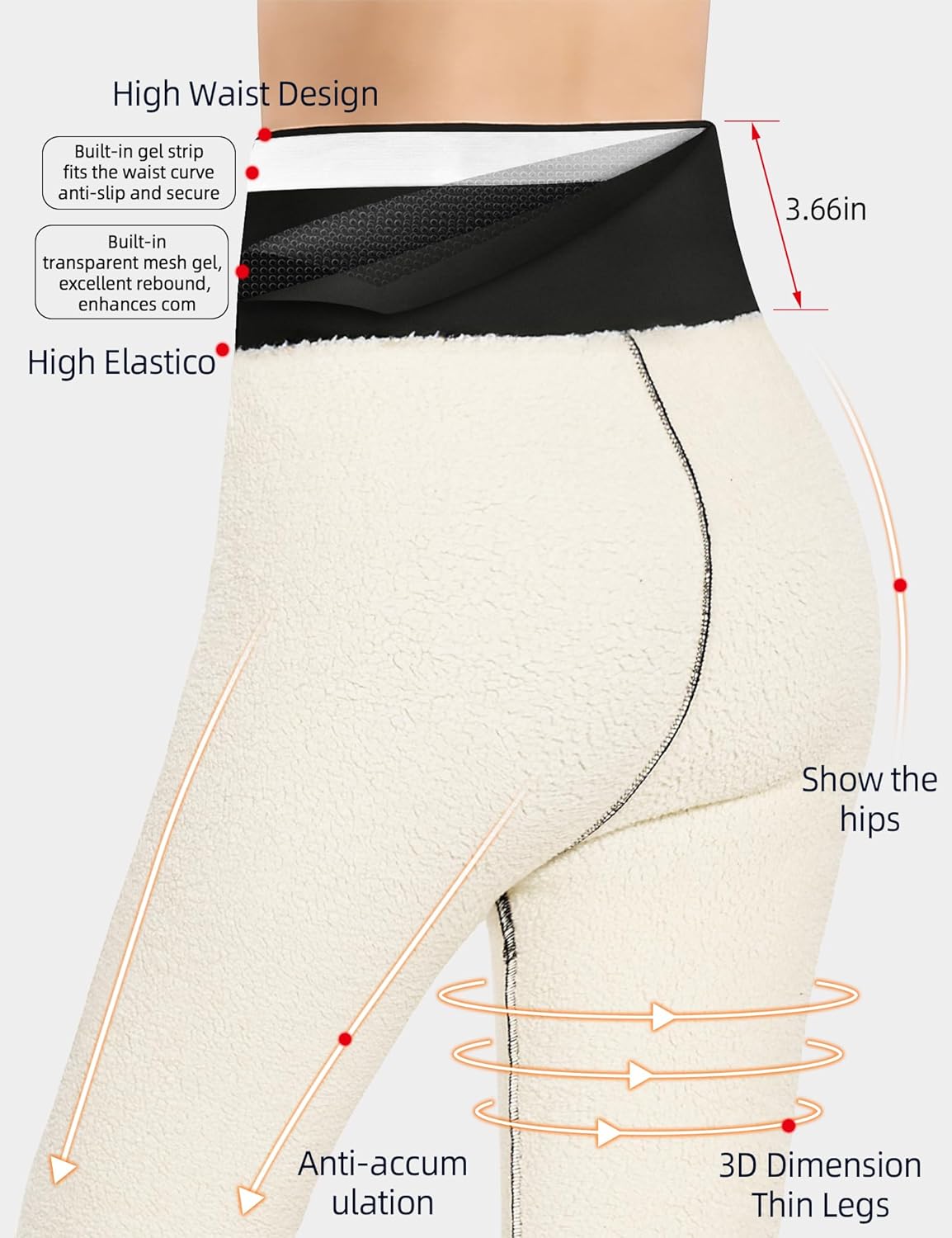 Women's Sherpa Fleece Lined Leggings Thermal Warm Winter Tights Tummy Control Thick Soft Yoga Pants - Image 5