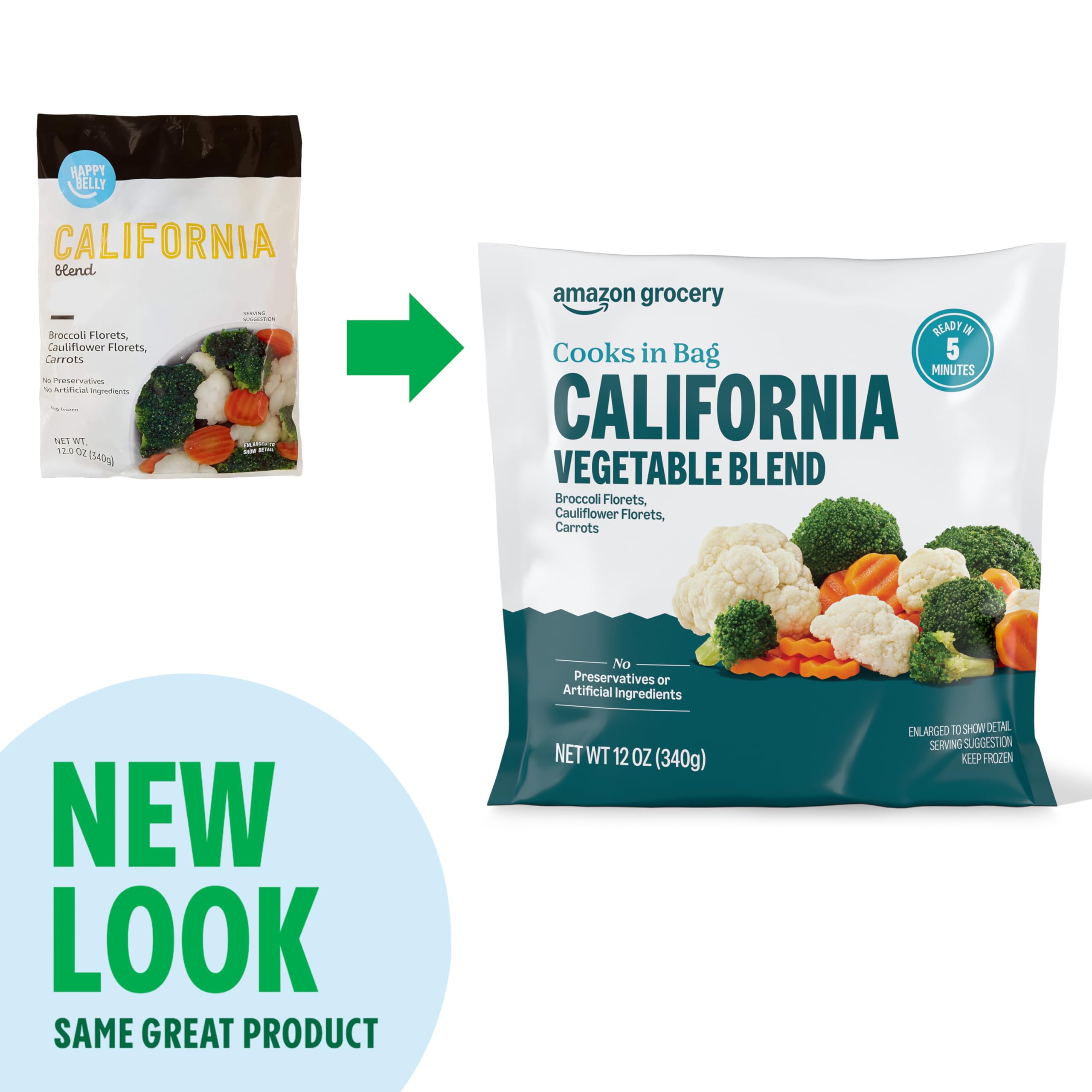Amazon Grocery California Vegetable Blend 12 Oz Frozen Previously Happy Belly Packaging May Vary — view 4