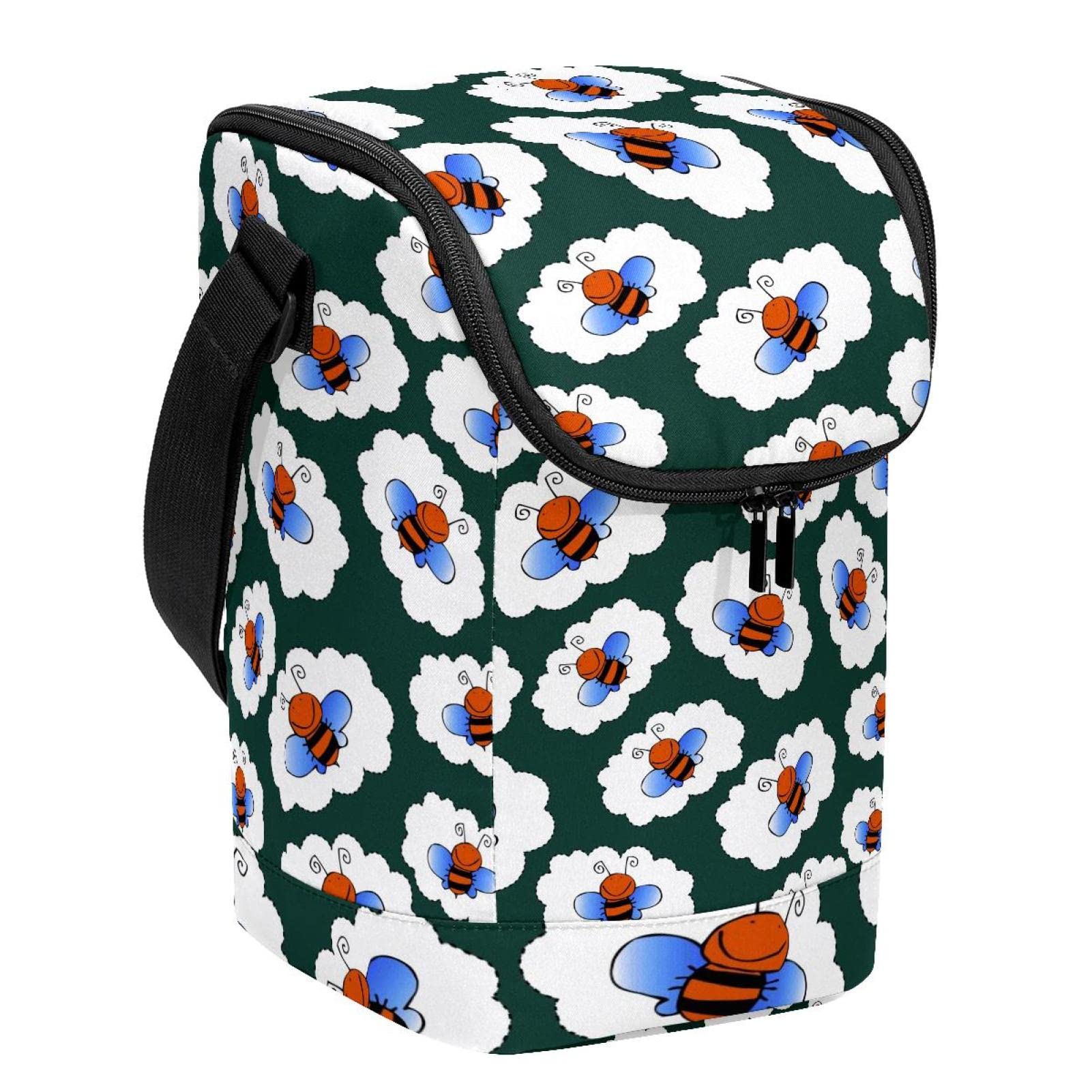 Lonchera con cremallera bolsas de almacenamiento portátiles Green Bee unisex