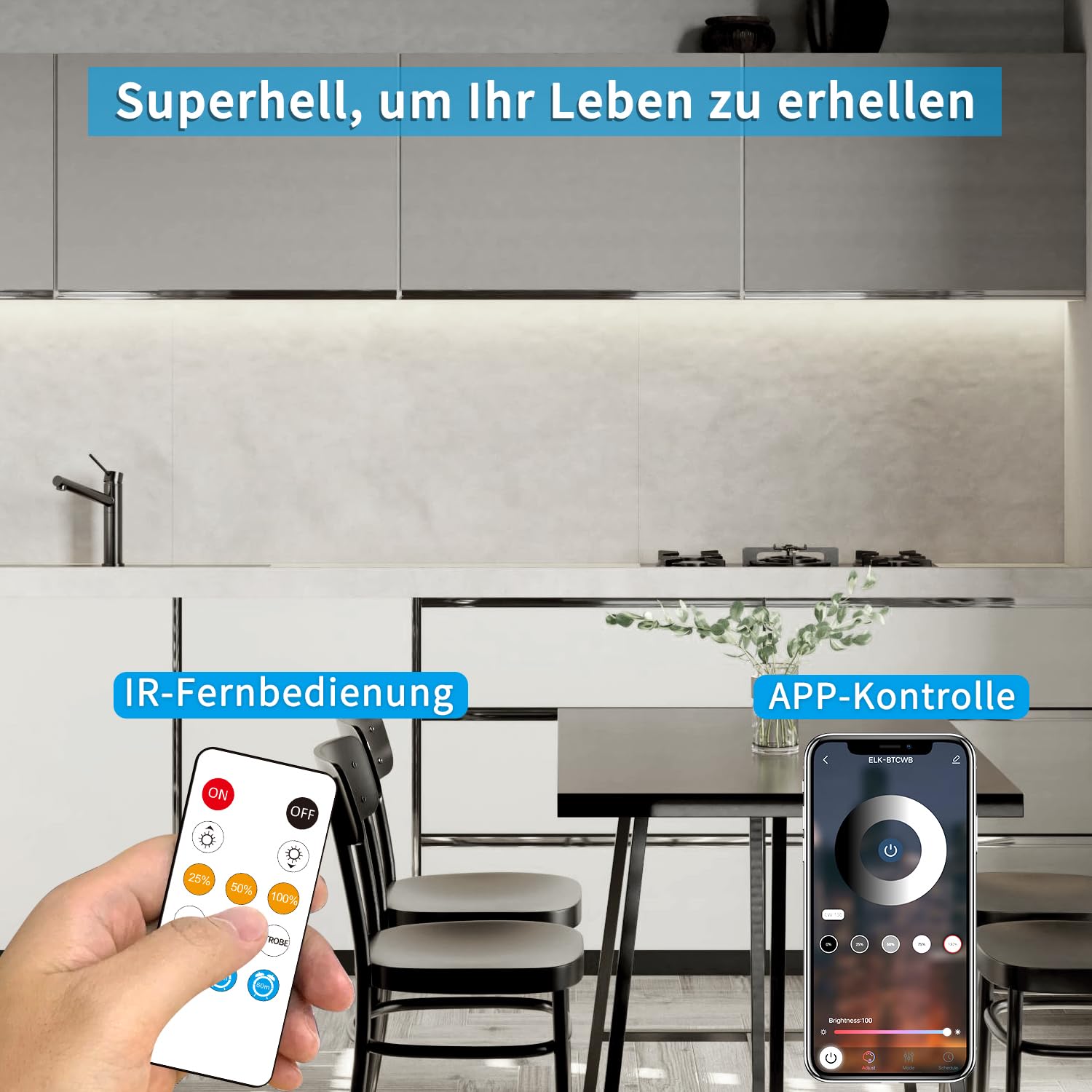 Striscia LED COB da 15 m, con telecomando, controllo tramite app | Striscia LED COB da 24 V CC, 6000 K, flessibile, dimmerabile, utilizzabile in camera da letto, stanza, decorazione fai da te