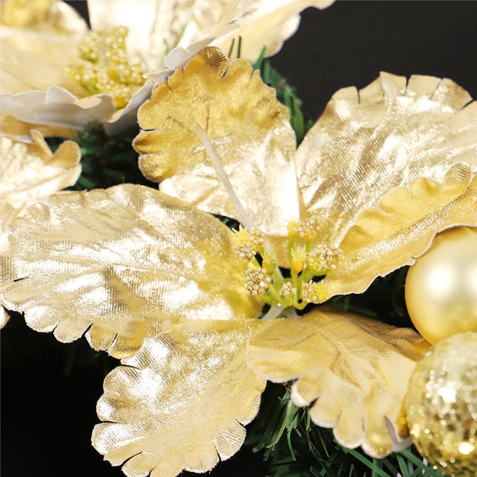 Dekoriert 2 stücke Weihnachten Kranz Front Tür Wand Hängen Winter Kranz Garland Ornament Gold Ball Kranz Weihnachten Dekoration for Home Exquisit