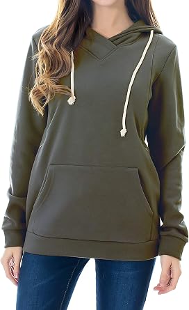 Smallshow Womens Fleece Maternity Nursing Sweatshirt Hoodie Kangaroo Pocket