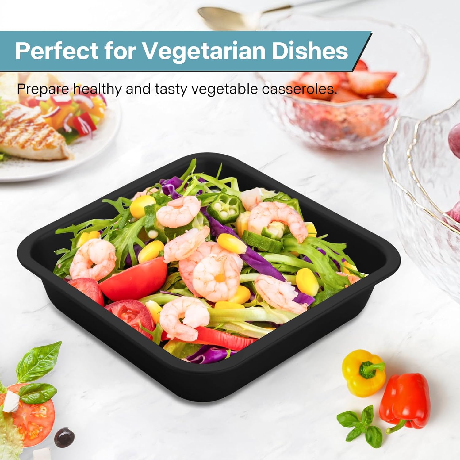 2-Pack 8x8 Square Cake Pan, Nonstick Brownies Square Cake Pan, 8 inch Square Baking Pan for Making Meat Dishes, Square Cake Pan for Beginners, Easy to Clean - Image 6