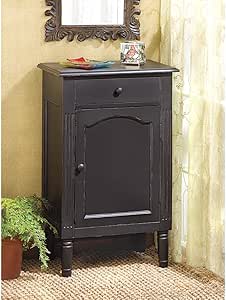 Amazon.com: Accent Plus Storage Cabinet Black, Wood Bathroom Storage ...