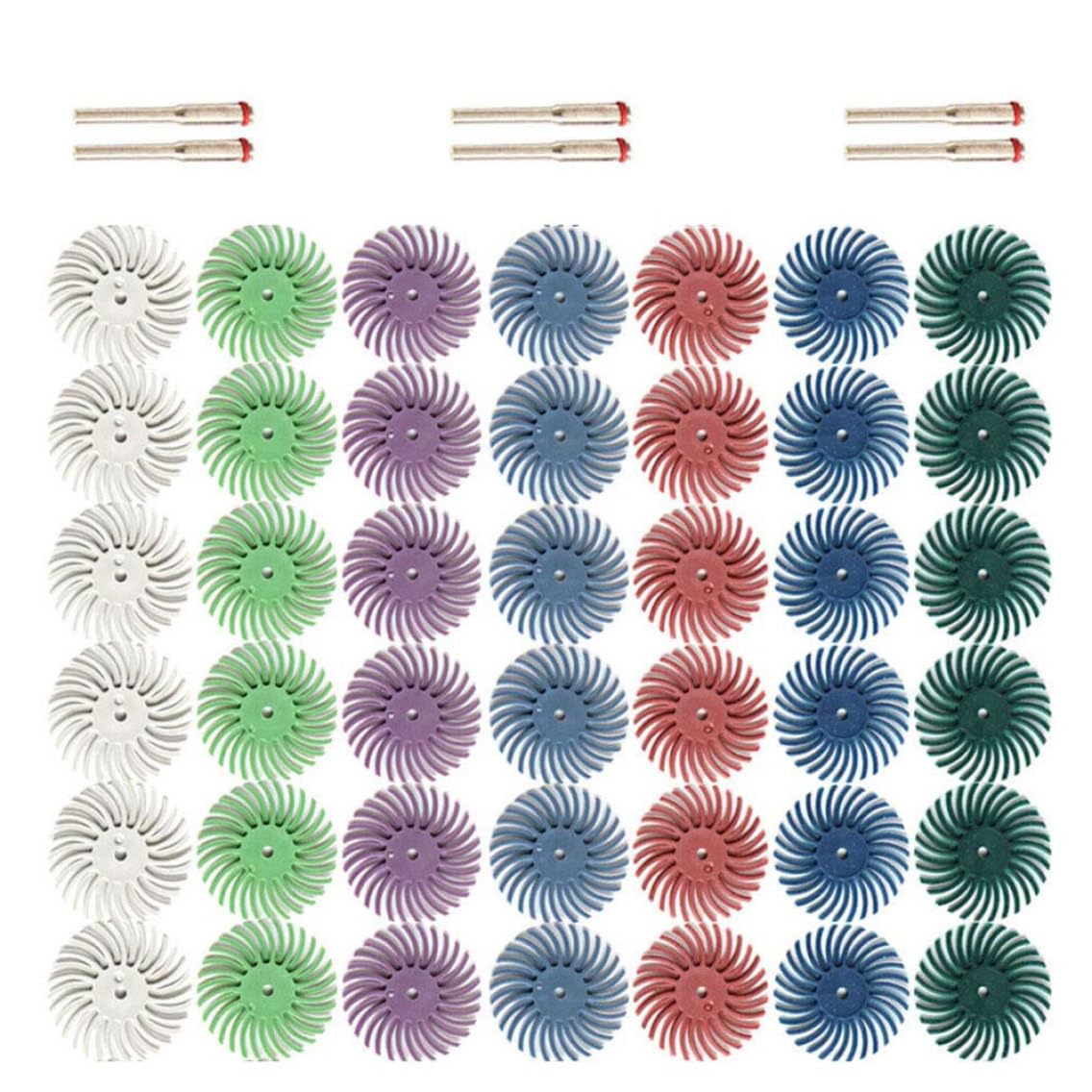 Pastoralist Style 1 Radial Bristle Disc 3.0Mm Mixed Grit Abrasive Brush Wheel Assortment 48Pcs, Radial Bristle Disc Kit