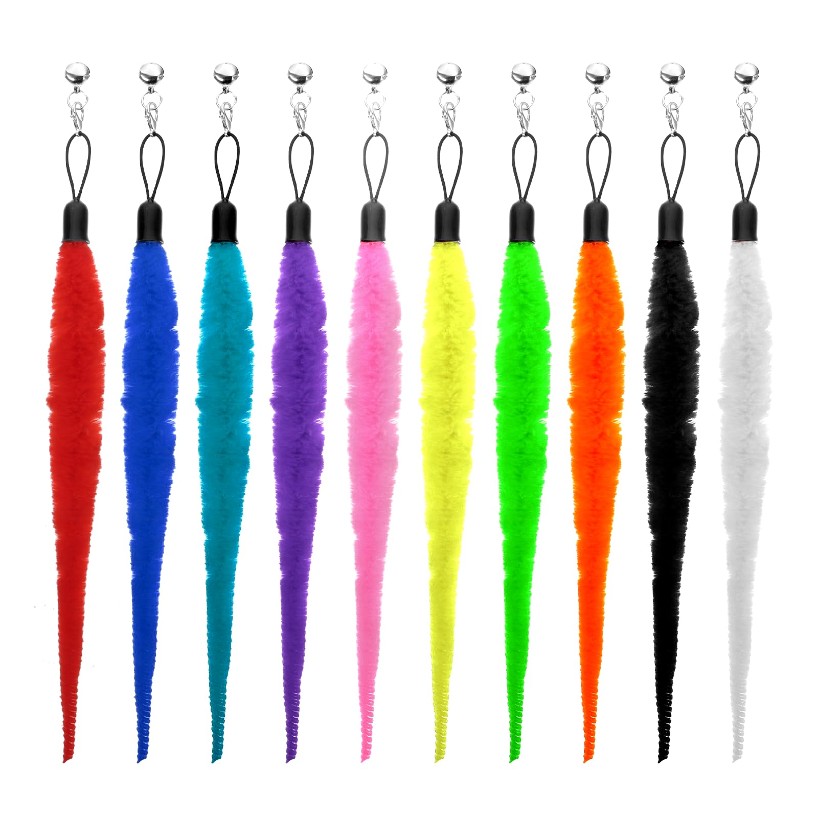 10 Packs Cat Worm Toy Refills Cat Wand Replacement Worms Interactive Cat Wand Replacement Cat Toys Interactivefor Teaser Play and Chase Exercise with Kitten(Multi Colored)