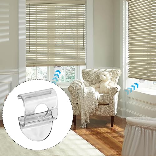Miniatura 5 de 10 clips de sombra para persianas de ventana, mango de plástico transparente inalámbrico para persianas enrollables, persianas abatibles, clips para