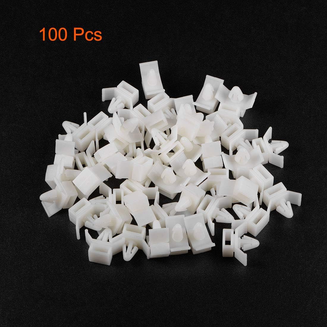 uxcell Cable Tie Base Saddle Type Mount Wire Holder Permanently Anchor To Wall Desk 18.5x20.5x10mm White 100pcs
