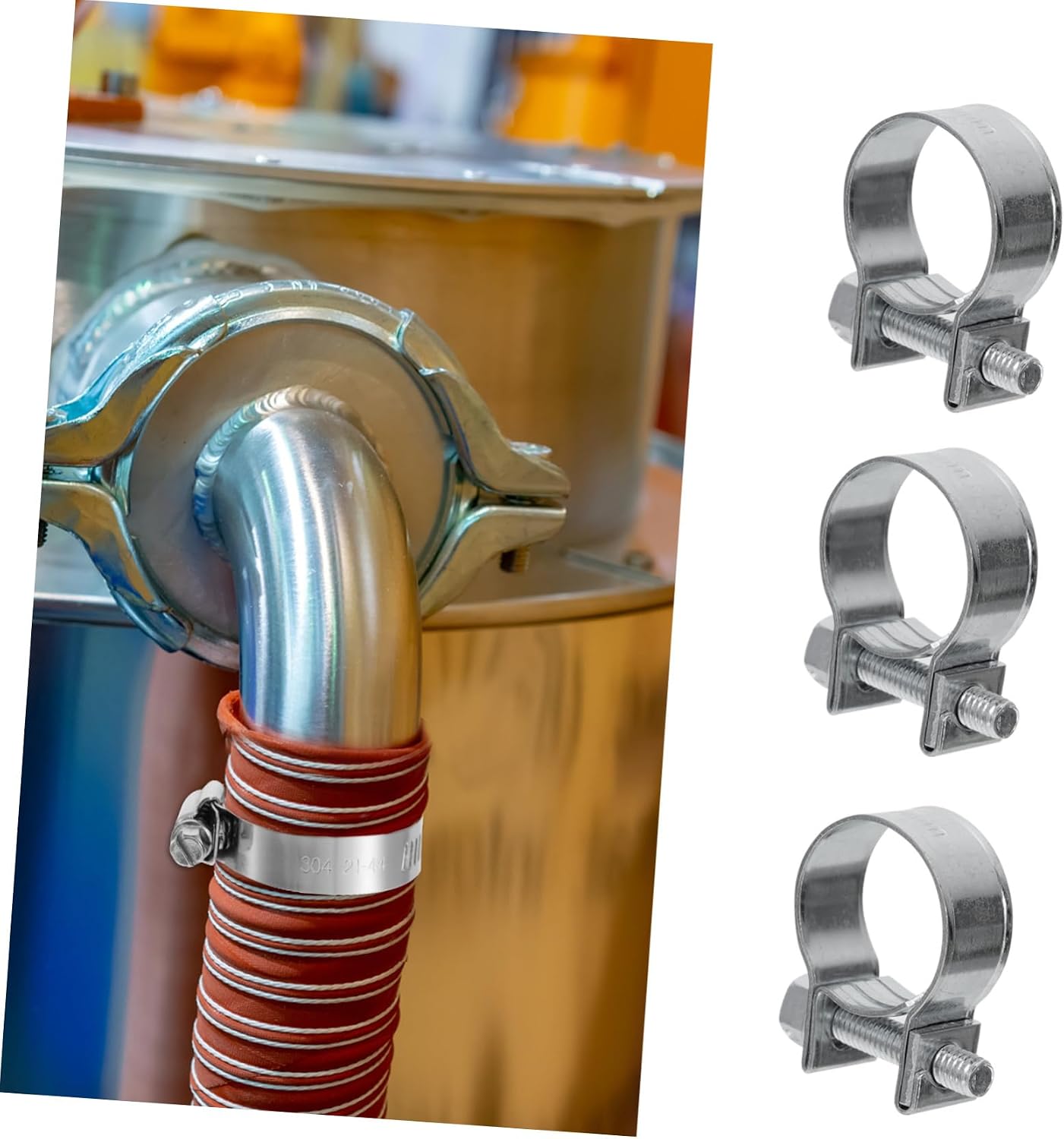 60pcs Metal Hoses Clamps Spring Hose Clamps for Pipe Bracket Fuel Line Clips Link Pipeline Water Pipes Gas Clips Gas Tube