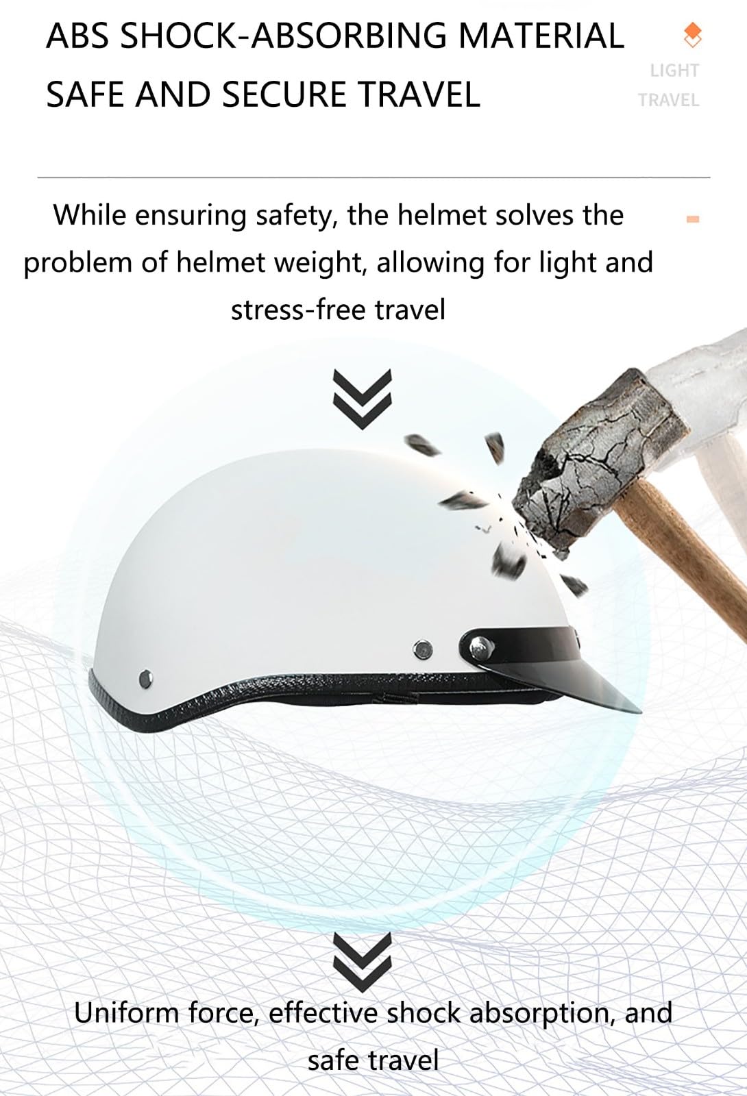Retro Halbschalenhelm, DOT/ECE-Zulassung Halbhelme Motorradhelm Für Damen Und Herren Erwachsene, Jet-Helm Mit Schnellverschluss-Schnalle, Open Face Helm Für Cruiser Scooter E-Bike