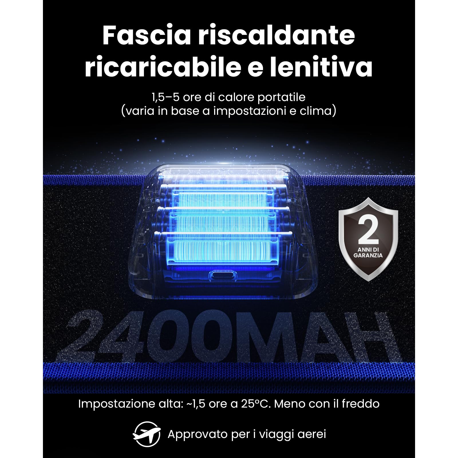 BOB AND BRAD Fascia Lombare Riscaldante ThermoRed con Massaggio Vibrante e Luce Rossa, Senza Fili Ricaricabile, Ideale per Casa Ufficio e Yoga, Regalo per Uomo e Donna