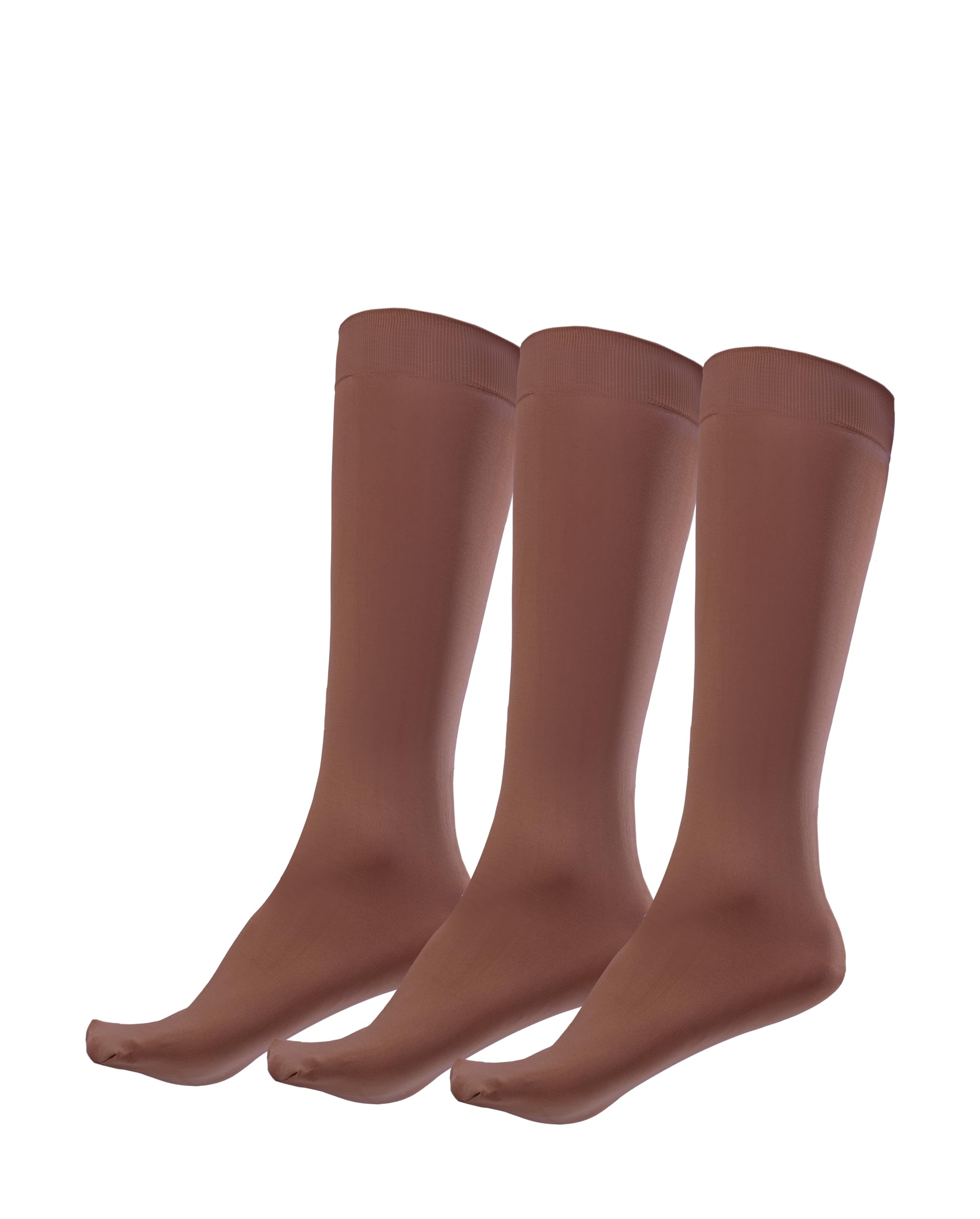 Multiple Pack Women's 80 Denier Nylon Knee High Pop Socks with Comfort Top