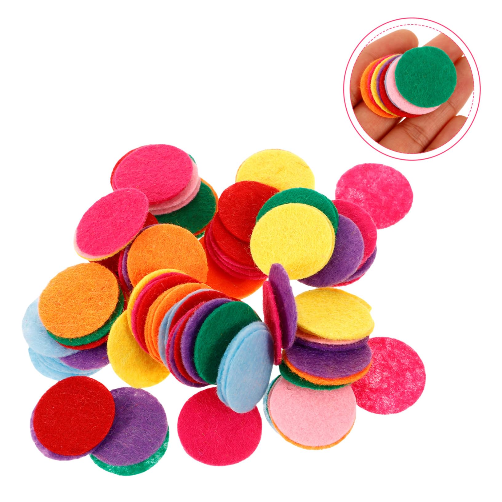 SHINEOFI Cercles Ronds en Feutrine Non Tissée 2,5 Cm pour Loisirs Créatifs, Couleurs Assorties, 100 Pièces, Matériel de Couture pour Travaux D'aiguille et Bricolage DIY Couleur Aléatoire