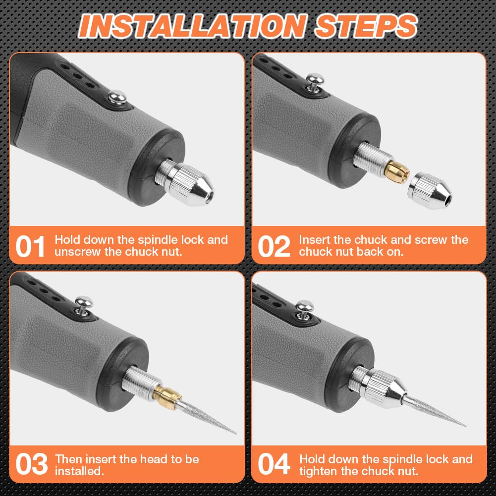 Flintronic Mini Trapano Elettrico Kit, 4.2v Utensile Rotante Multifunzione, Velocità Regolabile 5 Livelli (5000–25000 Rpm), Per Forare, Incidere, Smerigliare, Togliere Ruggine-Include 138 Accessori