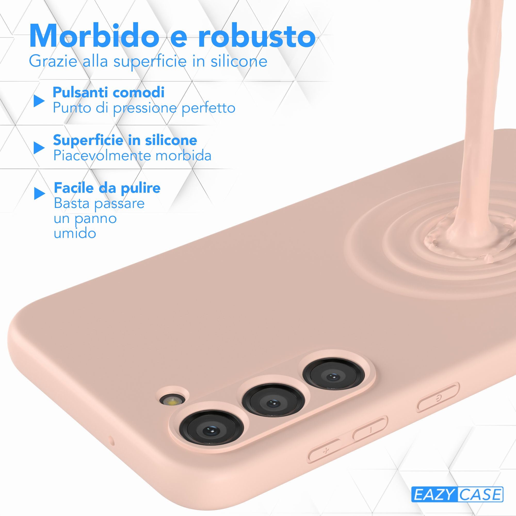 EAZY CASE - Custodia in silicone per Galaxy S23 Plus Custodia morbida protettiva con protezione della fotocamera Protezione sottile Premium Cover TPU Telefono Bumper in Rosa
