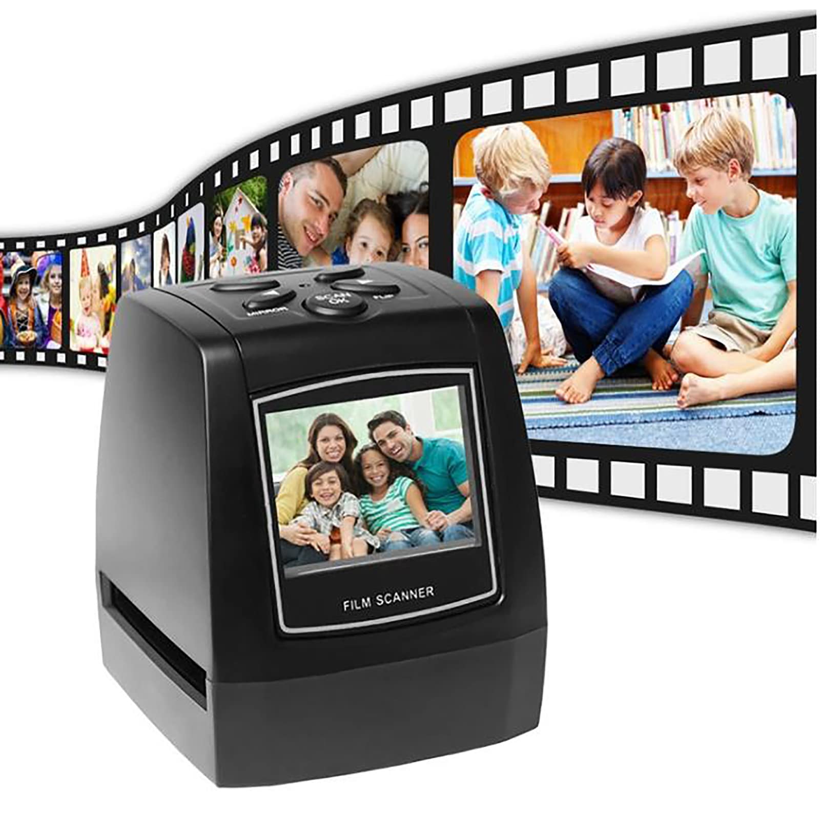 Scanner per pellicole e diapositive, scanner per negativi con schermo LCD da 2,36", Converte 135 pellicole/diapositive da 35 mm in foto digitali JPG