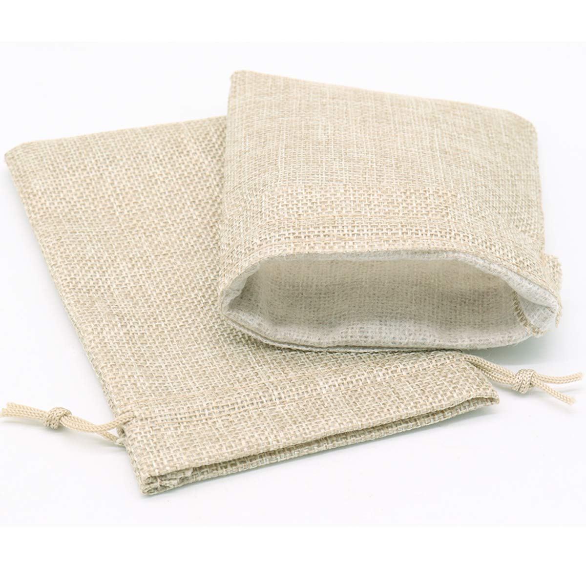 30PCS 10x15cm Bolsas de Yute, Bolsitas de Yute, Sacos de Yute, Bolsa de Arpillera con Cordón para Regalo, Joyeria, Calendario de Adviento, DIY, Bodas, Fiesta, Navidad(Color Primario)