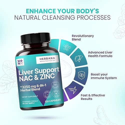 Miniatura 3 de Soporte hepático y NAC 120 cápsulas con cardo mariano, raíz de diente de león, achicoria, cúrcuma, raíz de remolacha, chanca piedra