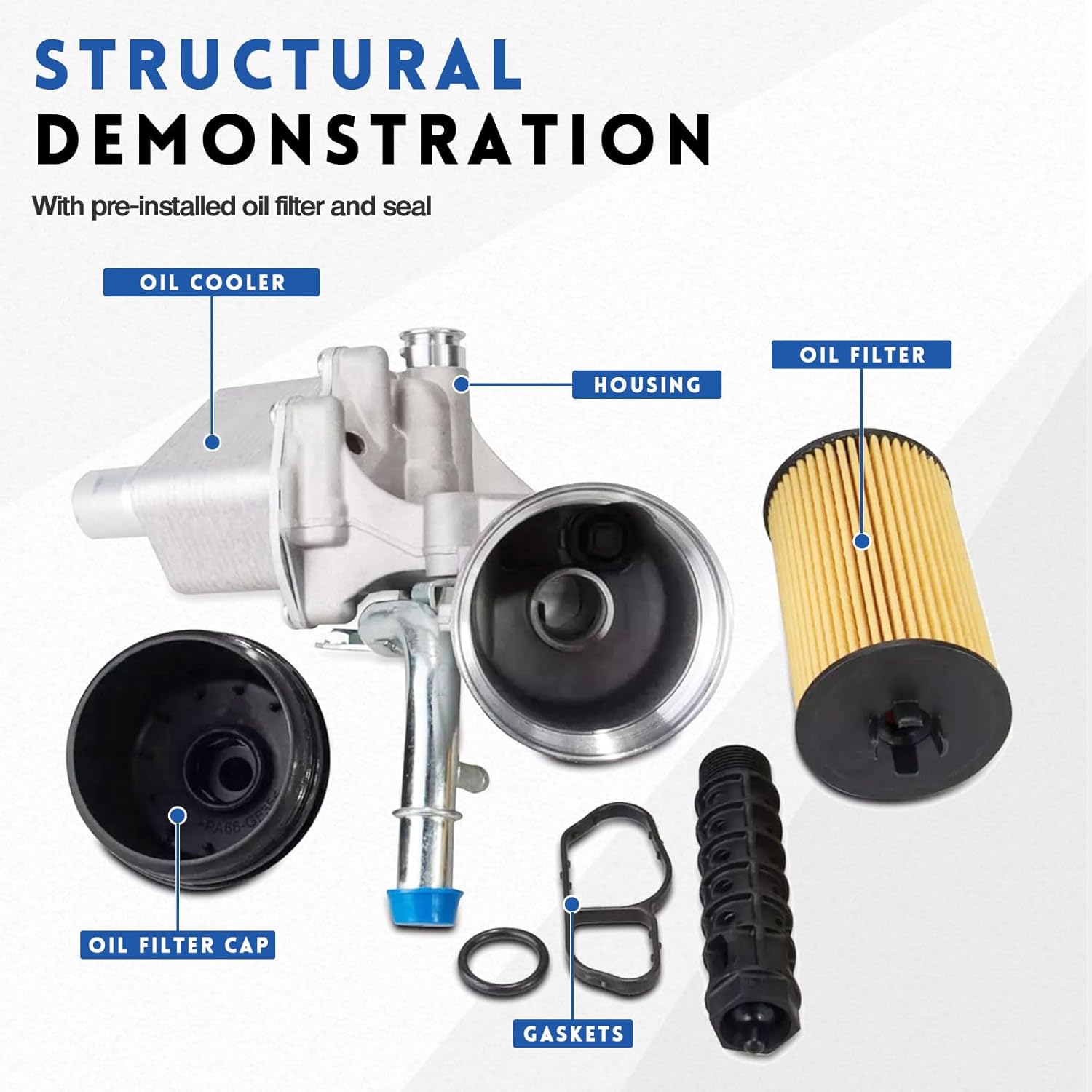 918-428 55566784 Engine Oil Cooler Housing Assembly 1.4L Filter Adapter for Chevy Cruze 2011–2016, Cruze Limited 2016, Sonic 2012–2020, Trax 2013–2021, Buick Encore 2013–2021 | Replace 55565385