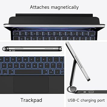 TouchPad Case Magic Keyboard Illuminated Keyboard Tablet Case Compatible with Fogy Apple iPad Air 11 M2-M3 2024/2025