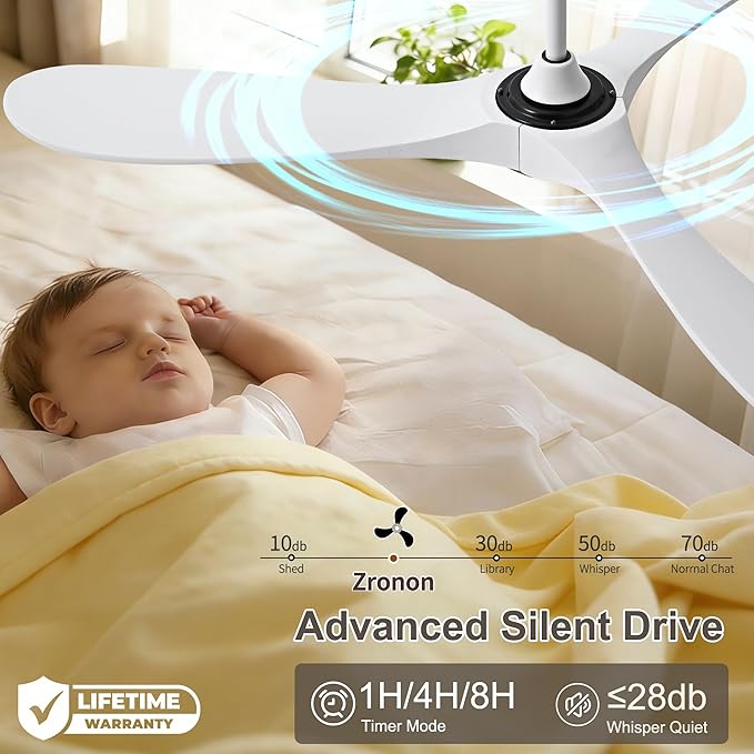 Ventilador de Techo 60 Pulgadas Sin Luz 3 Aspas Madera Resis miniatura 6