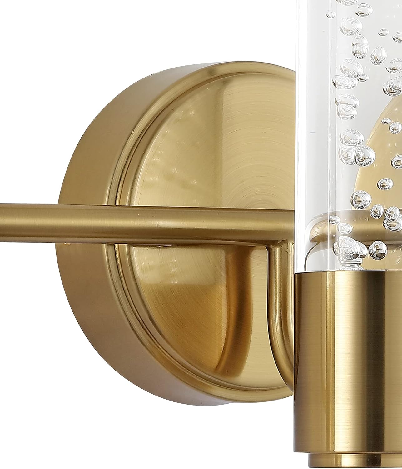 JONATHAN Y 18" Brass Gold Modern Integrated LED Vanity Light Wall Sconce for Bathroom, Clear Bubble Acrylic Shade Minimalist Art Deco Light for Hallway, Entryway, 4000K (JYL7224B)