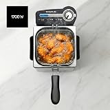 Taurus Professional 2 Plus - Friteuse électrique 1700W, 2L, Position égouttage huile, pour 2 à 3 portions, Température réglable, Système de filtrage huile, Inox, Argent - 2