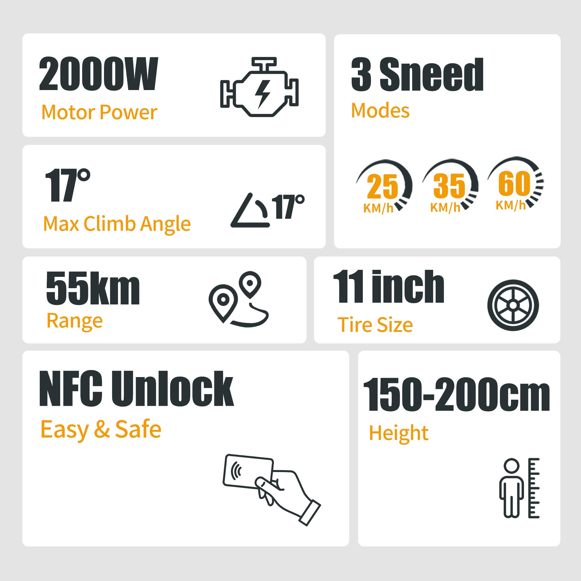 TW3PRO Monopattino Elettrico Doppia Trazione, 52V 23Ah, 45-55Km Autonomia | Limite Di Velocità Sbloccabile, Display Ad Alta Definizione, Pneumatici 11", Sblocco NFC, Doppia Sospensione&Freno a Disco