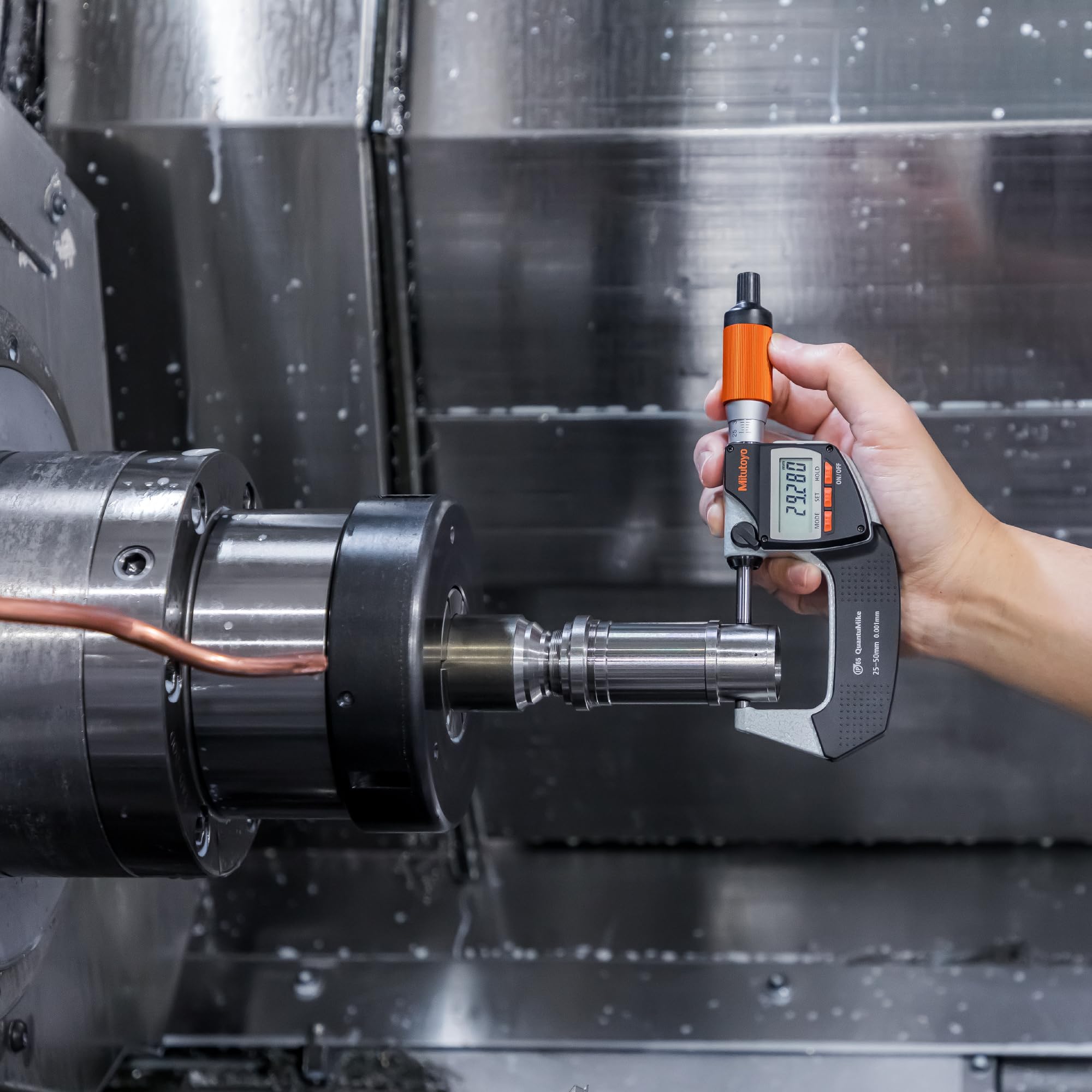 Mitutoyo 293-140-40 ABS Digital-Mikrometer MD-E25, 0-25 mm | 0,001 mm, bidirektionale Daten, IP65
