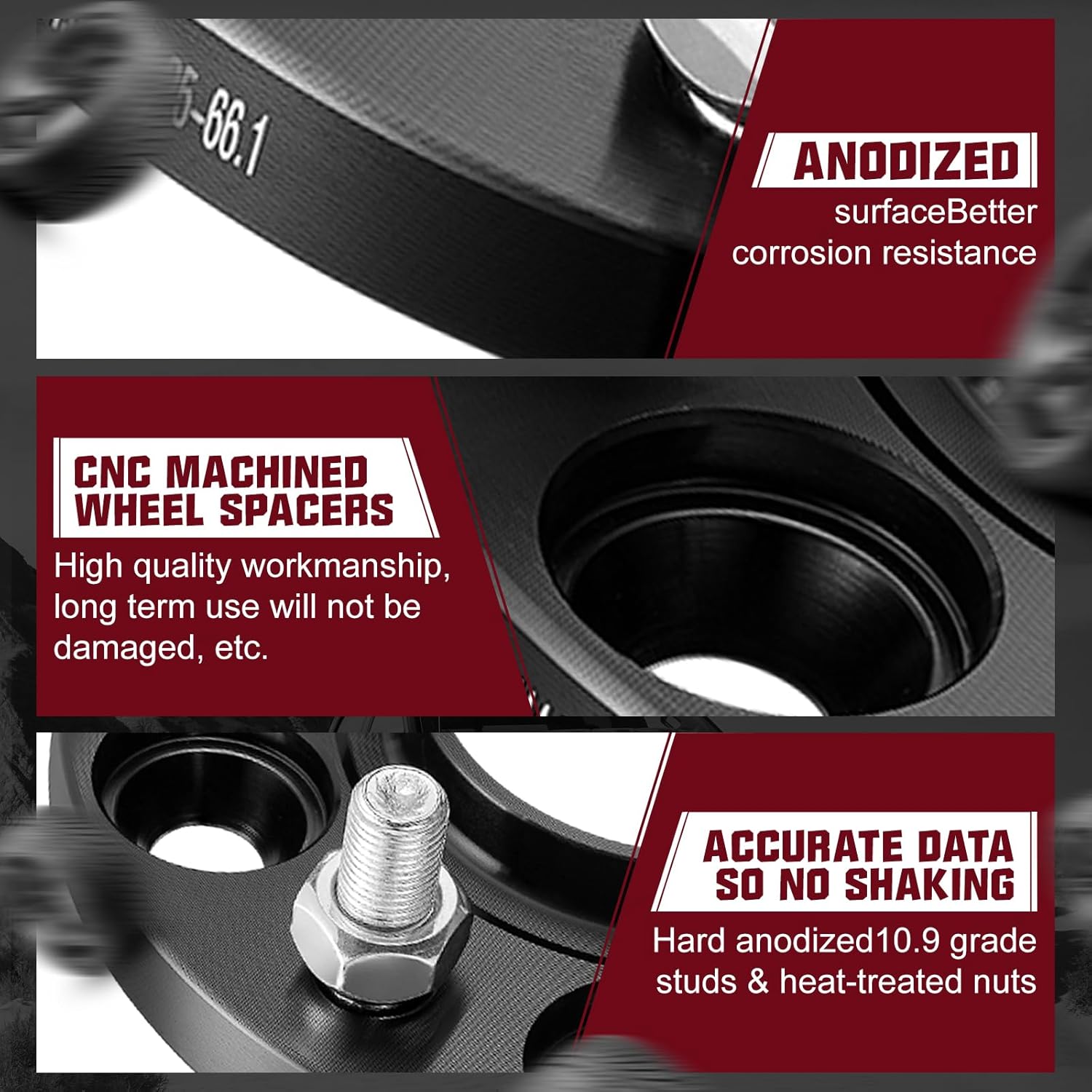 BDFHYK 5x114.3mm Wheel Spacers 15 mm Hubcentric Wheel Spacer Compatible with Nissan 300ZX 350Z 370Z Altima Infiniti G35 G37 FX35 S14, Forged 5 Lug Wheel Adapters M12x1.25 & 66.1 mm Hub Bore, Set of 4 - Image 7