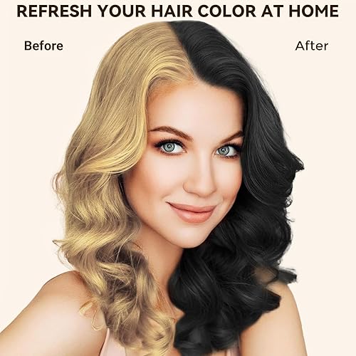 Miniatura 4 de Luxecolors Champú de tinte para el cabello para cobertura de canas 3 en 1 champú de color natural 16.9 fl oz para mujeres y hombres (negro)