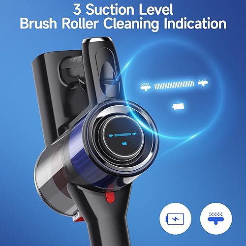 Miniatura 6 de TAZUZFLA Aspiradora inalámbrica, 6 en 1, ligera, fuerte, sin escobillas, con succión máxima de 24 Kpa, batería desmontable con tiempo de