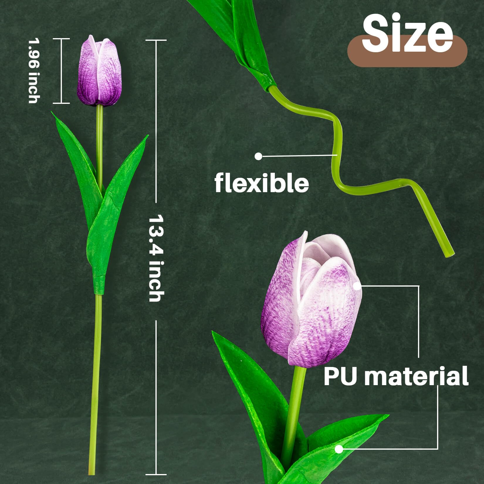 MAQIHAN 10 Multicolor Tulips Artificial Flowers - Fake Tulips Real Touch Flowers Artificial Tulips That Look Real Realistic Faux Plastic Flowers Bouquet Arrangements for Home Dining Table Decoration