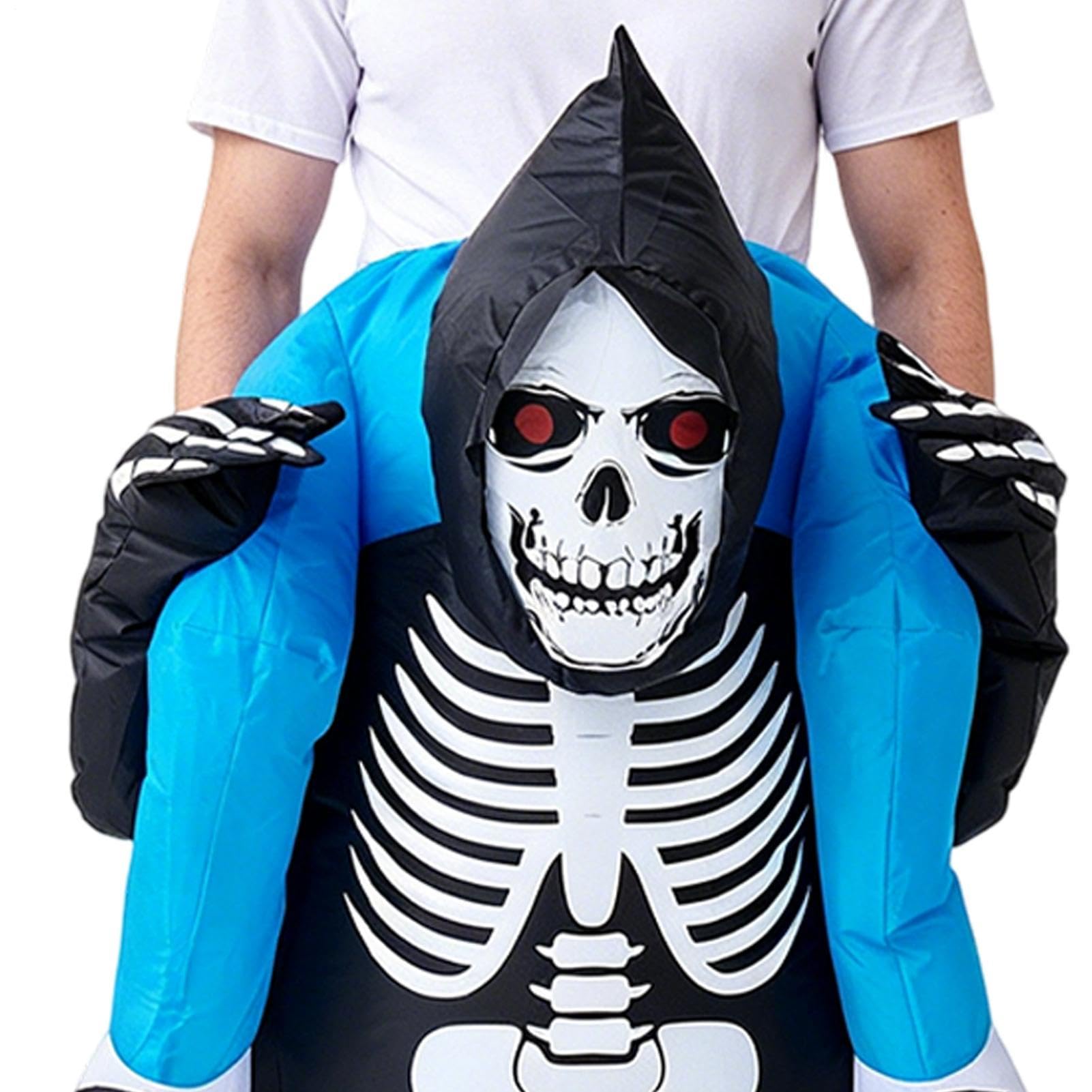 Nadmuchiwane kostiumy Halloween zabawny szkielet do jazdy z elastycznymi | Straszne nadmuchiwane kostiumy Halloween Dla parad grupowych, parad na świeżym powietrzu i spotkań