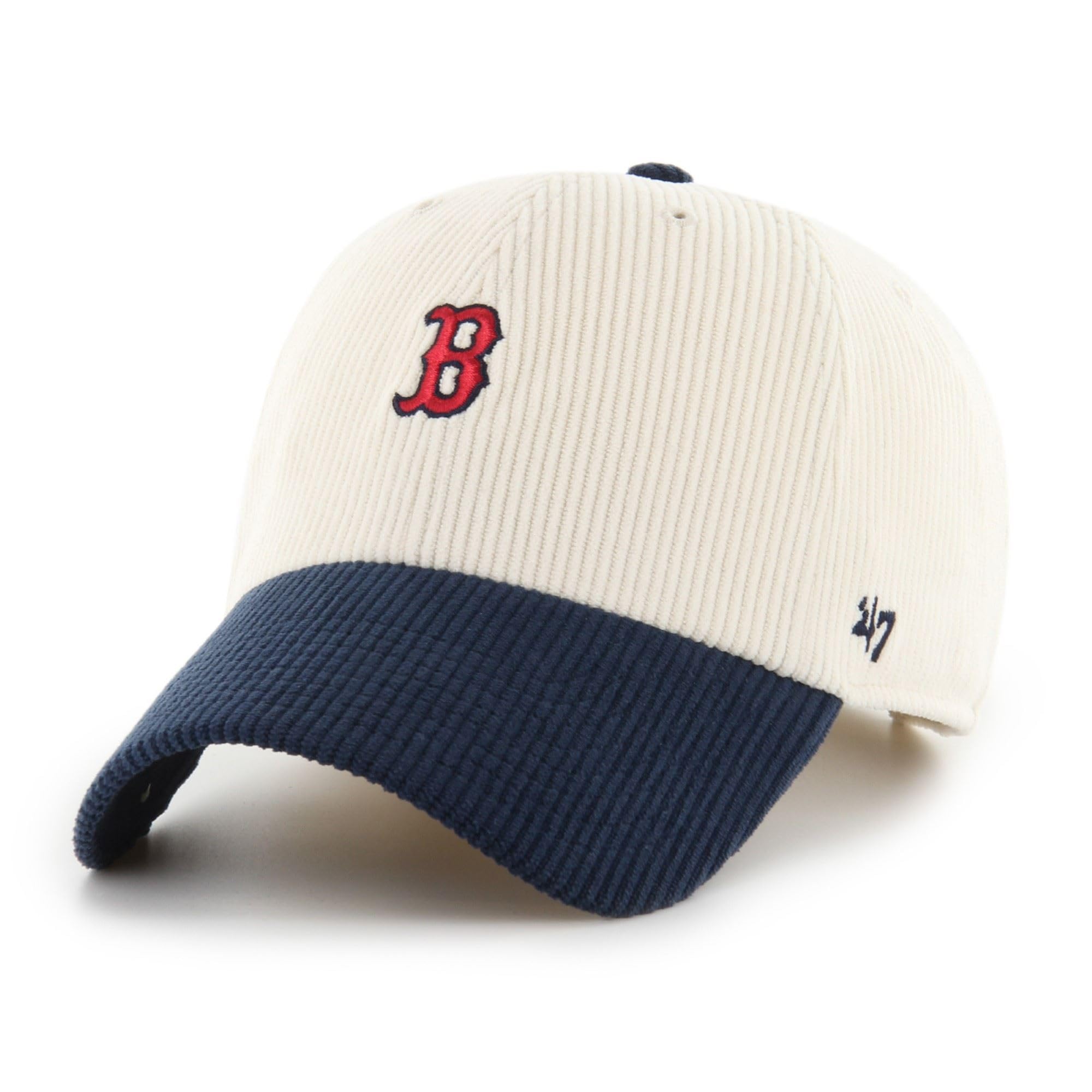 47 Boston Red Sox MLB Cord Base Runner Clean Up Cap Beige Navy Blue