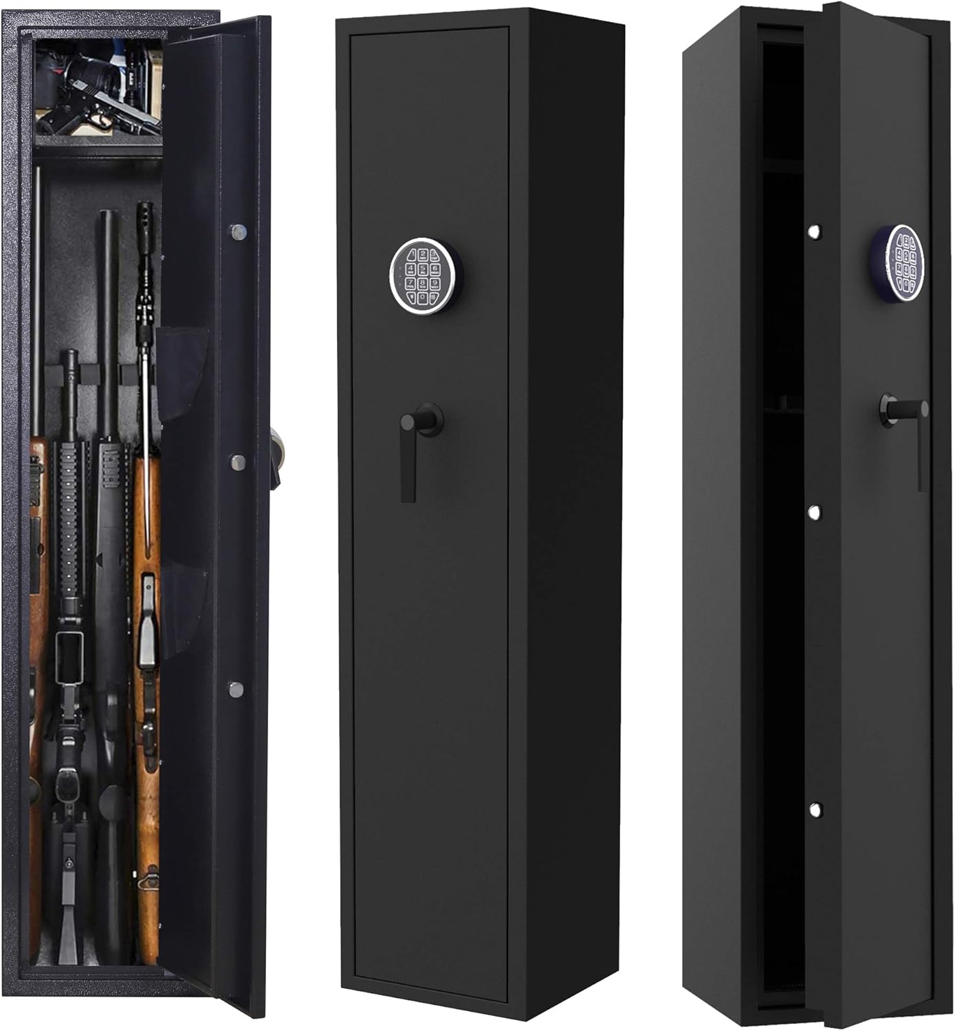 OSEILLC Gun Safe, Rifle Gun Safe Cabinet 4-5 Rifle and 2 Pistol with Digital Keypad Lock,Quick Access Electronic Firearm Gun Cabinet,Black : Sports & Outdoors