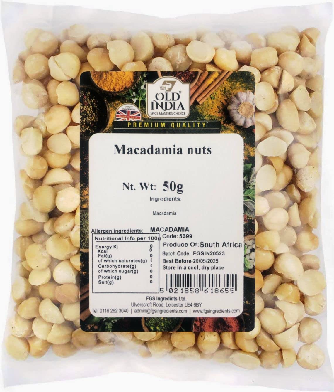 Old India Macadamia Nuts 50g