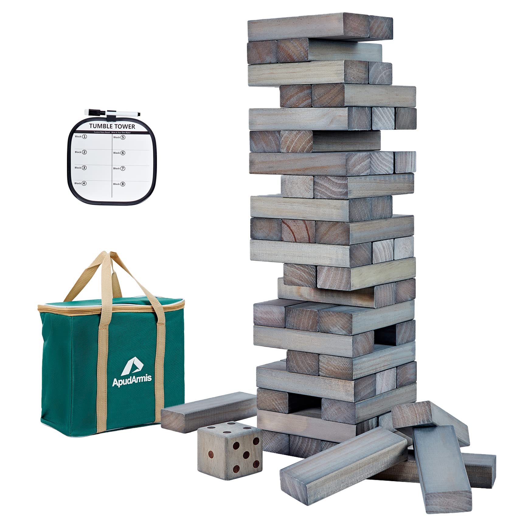 ApudArmis Giant Tumble Tower, 54 PCS Pine Stacking Outdoor Game 4.2FT — Amazon image 12