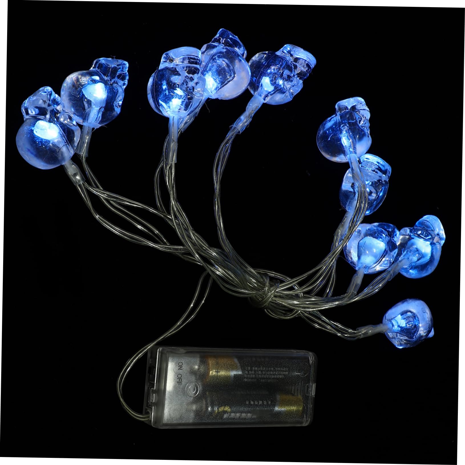 2pcs String Skull String Lights Indoor Decor Skeleton Decoration Pumpkin Decor Halloween Fairy Lights Party Decoration Skull Lamps Decorative Skull Head Lights Halloween Lights PVC