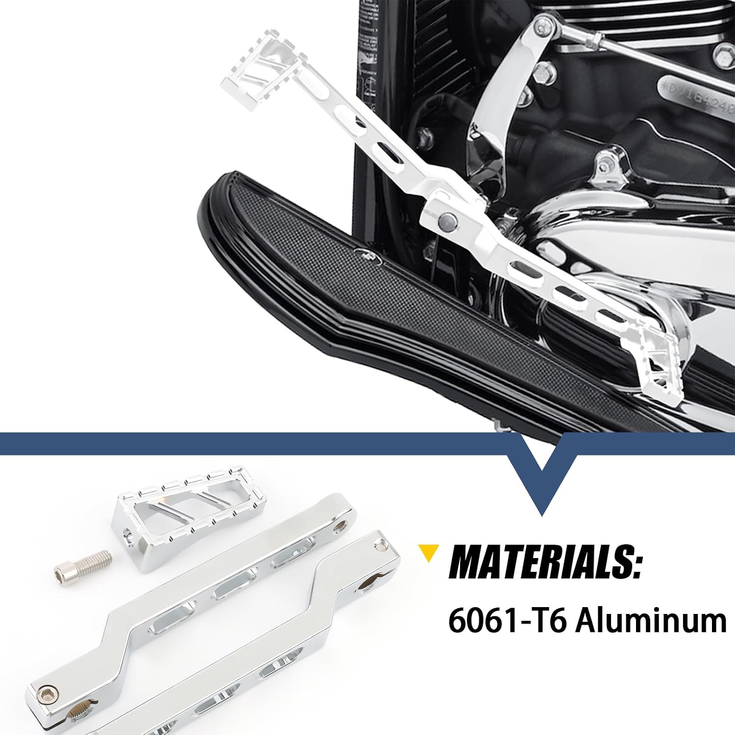 Heel Toe Gear Shifter Lever Pegs CNC Riot Shift Lever Peg Fit for Harley Touring 1988-later Electra Glide Road Glide Road King Street Glide 86-2017 Softail FL Fat Boy 2008-later Tri Glide (Chrome)
