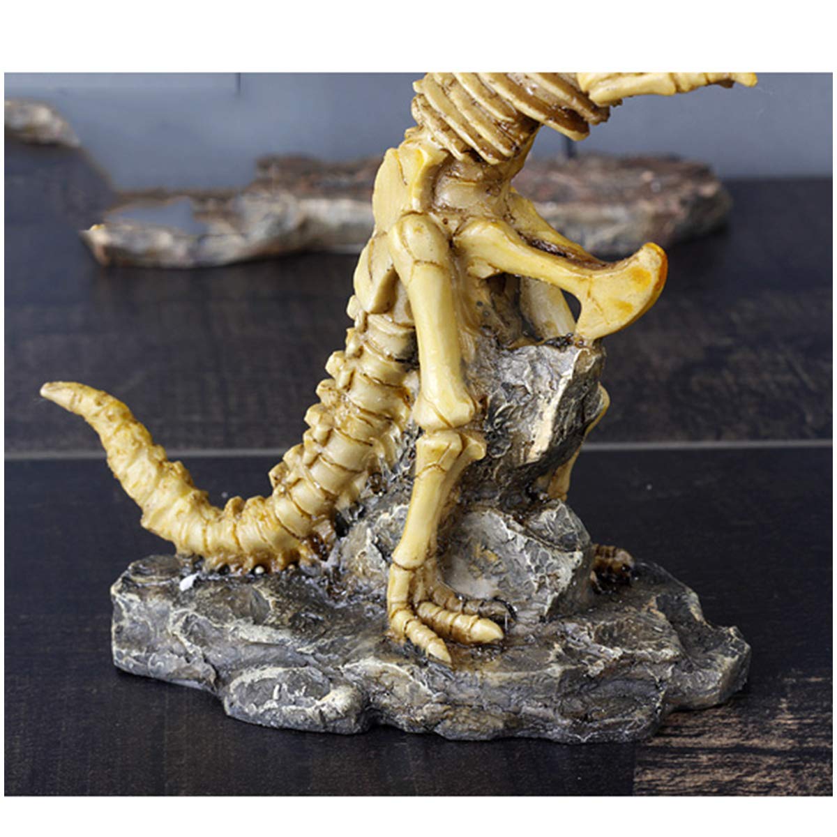 Jurassic-Dinosaurier-Statue, Dinosaurier-Harzmodell, Dinosaurierskelett, Tiermodell – Simuliertes Skelett-Harz-Fossil-Probenmodell – Harzhandwerk, Persönlichkeitsdekorati(Tyrannosaurus)