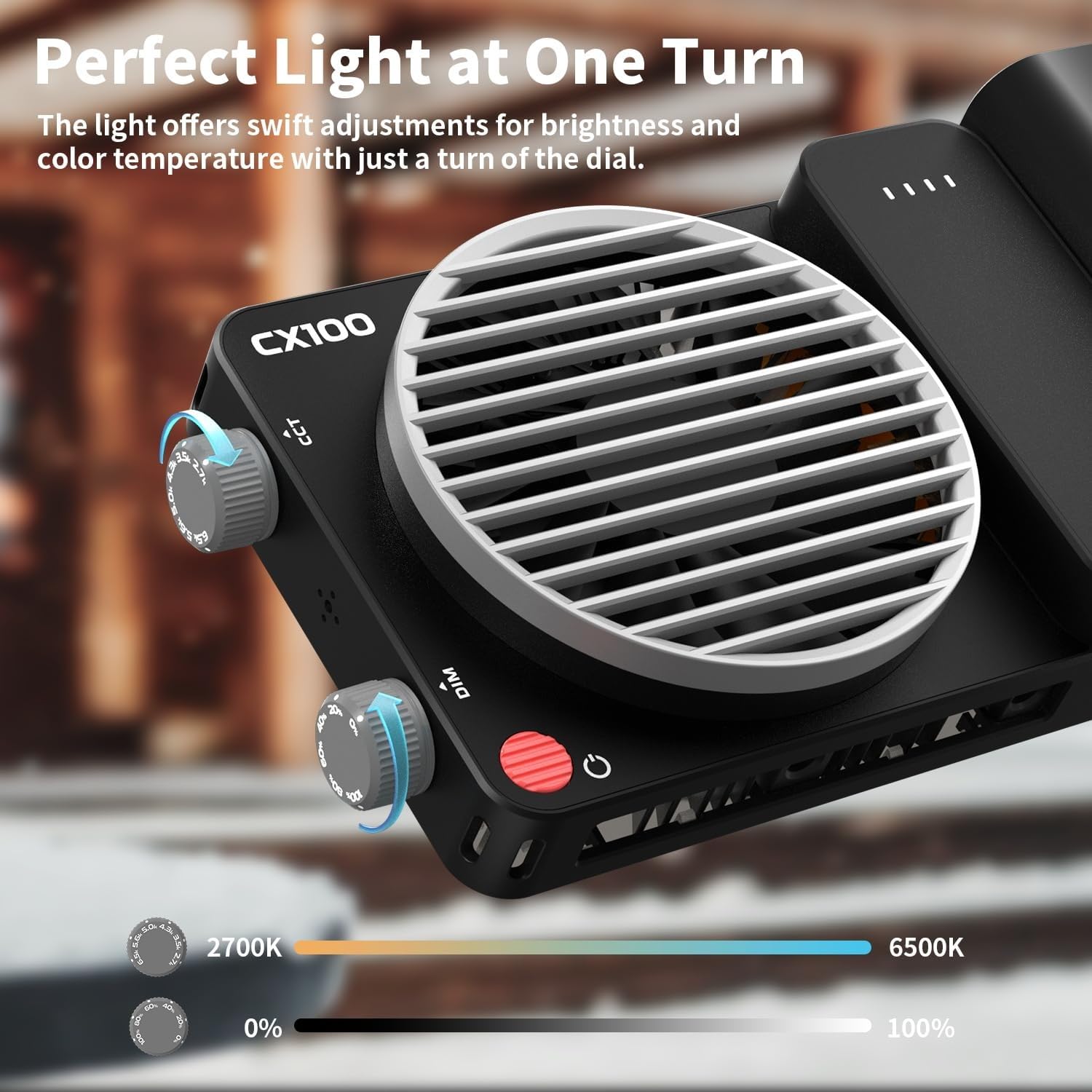 ZHIYUN CINEPEER CX100 luz de vídeo LED de 100 W com bateria