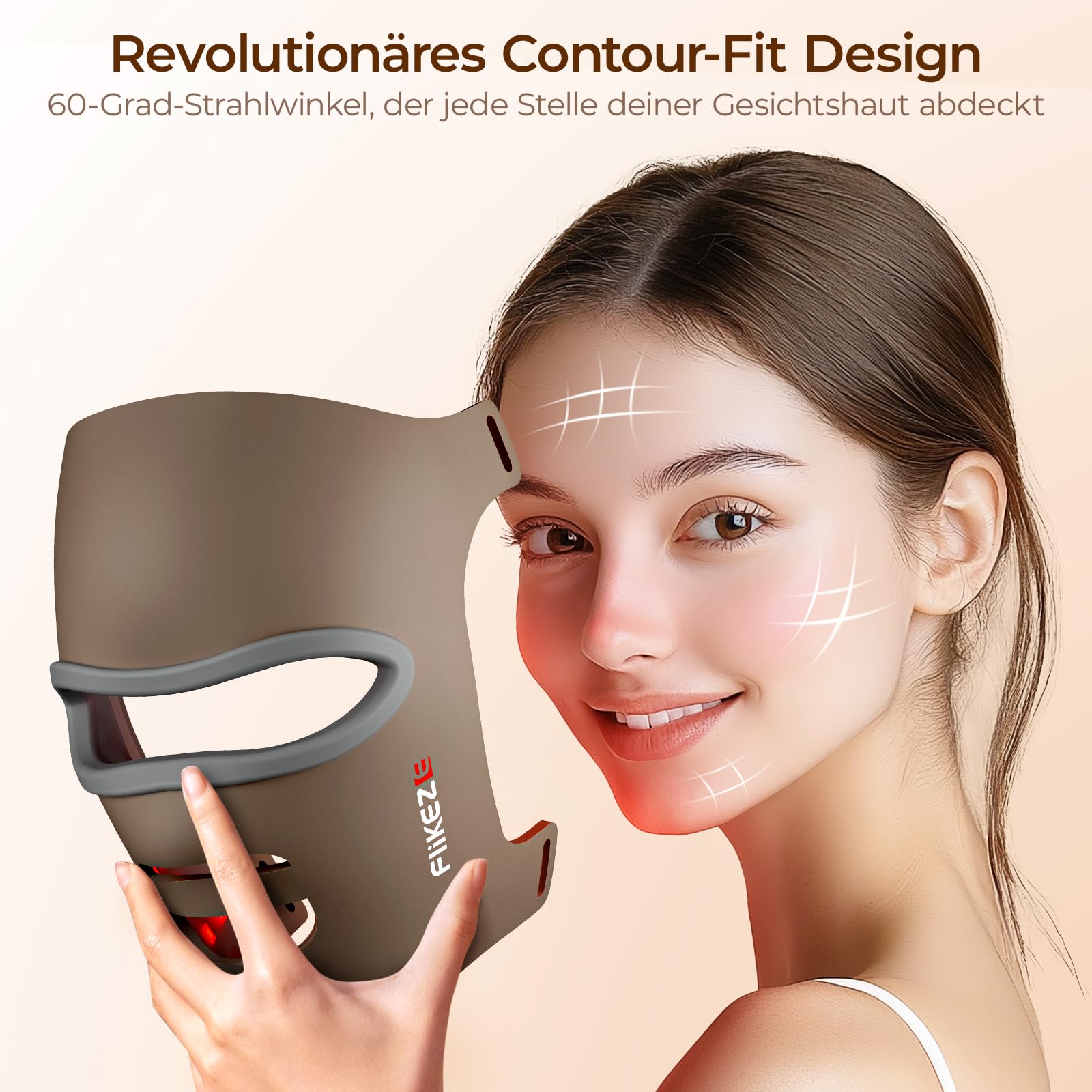 LED Maske Gesicht, Rotlicht Maske Gesicht für Anti-Aging, gegen Akne, Falten & Hautpflege, Led Gesichtsmaske Lichttherapie Pflegegerät für alle Hauttypen Led Face Mask Light Therapy für Zuhause Reise