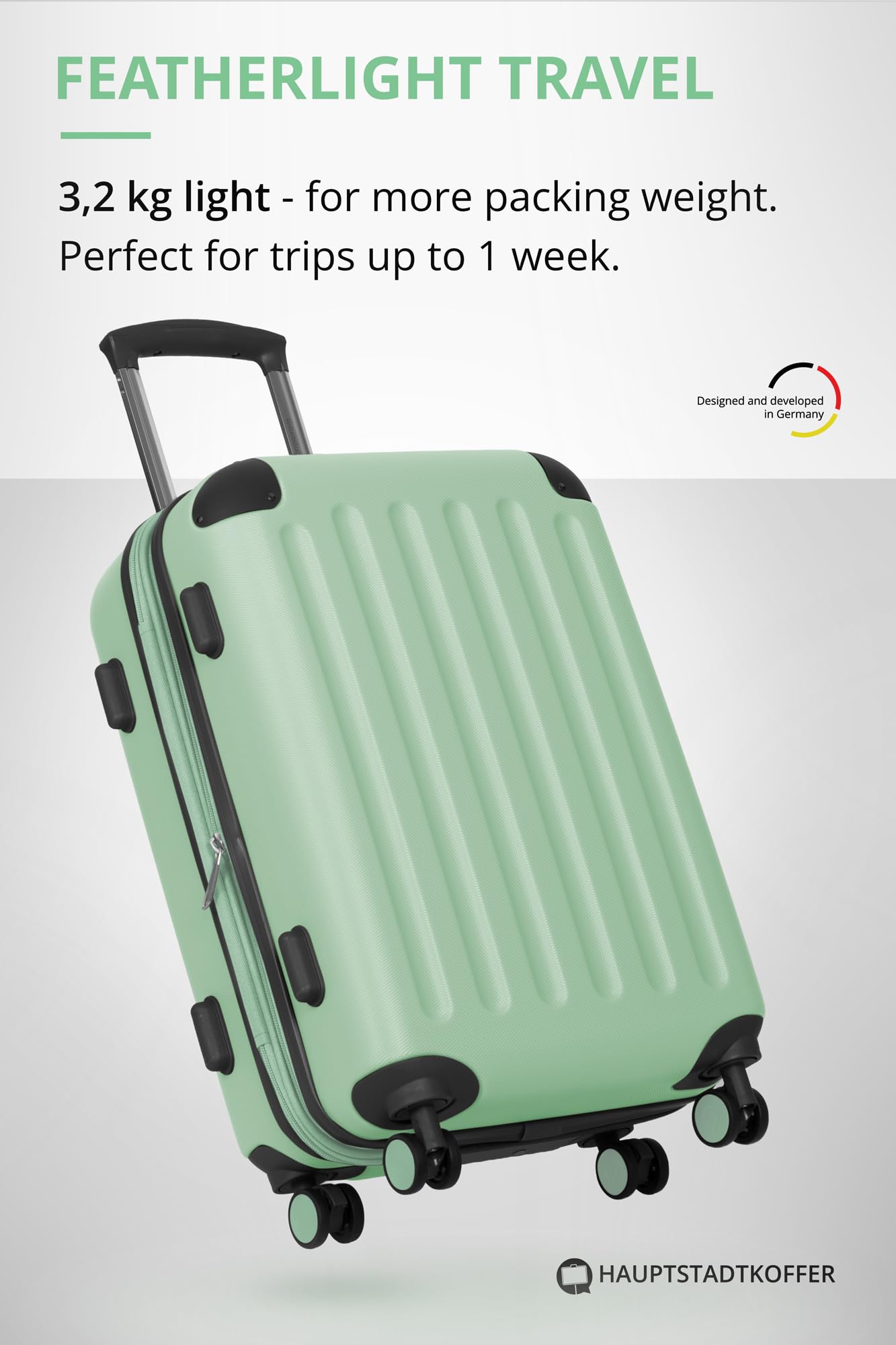 HAUPTSTADTKOFFER - Spree - Maleta rígida, Trolley expandible, Equipaje de Viaje, 4 Ruedas Dobles, TSA, 65 cm, 74 litros, Champán — view 207