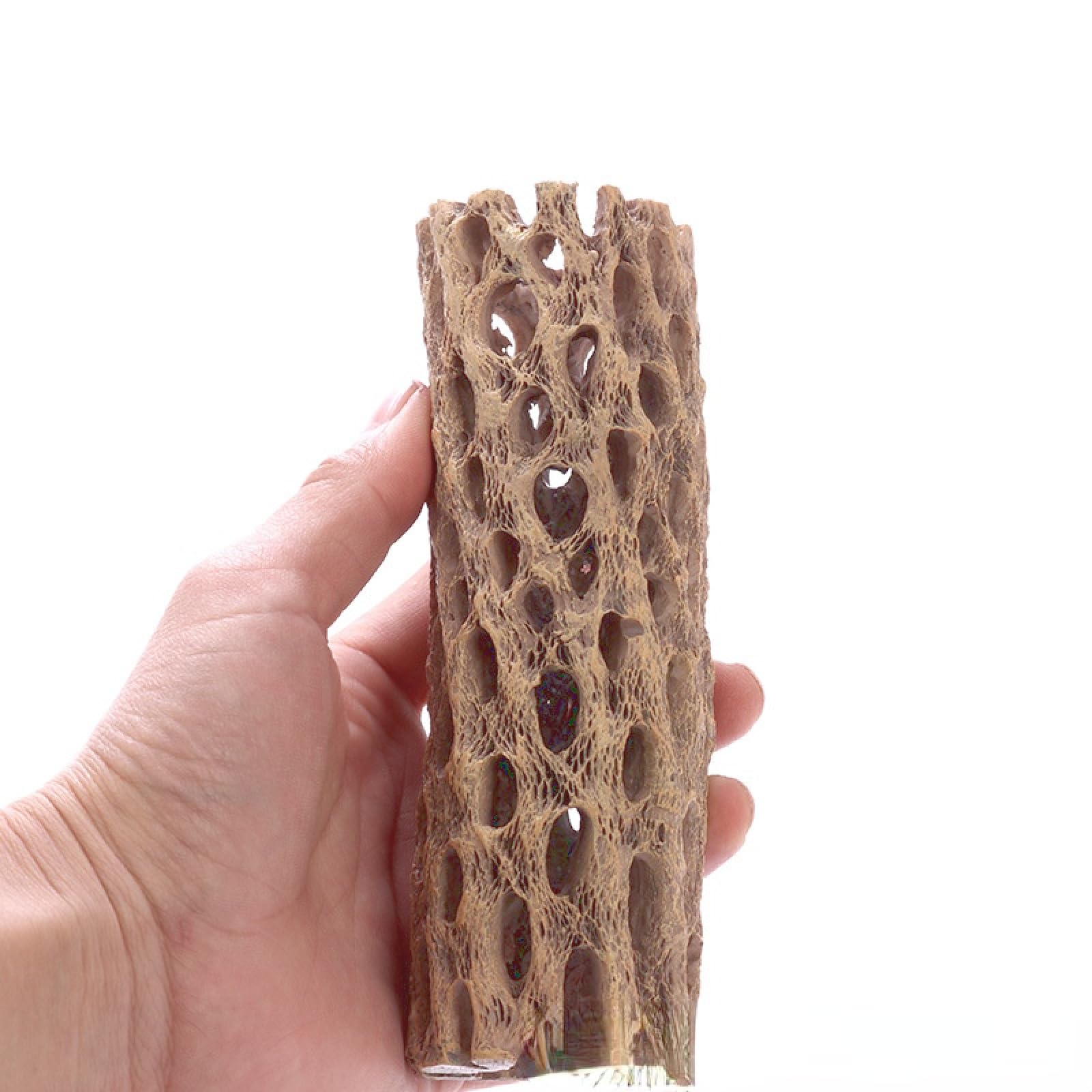 2 pezzi di resina Cholla Wood Fish Tank Landscaping rifugio for gamberetti nido vasca schivare casa foro deposizione delle uova 01
