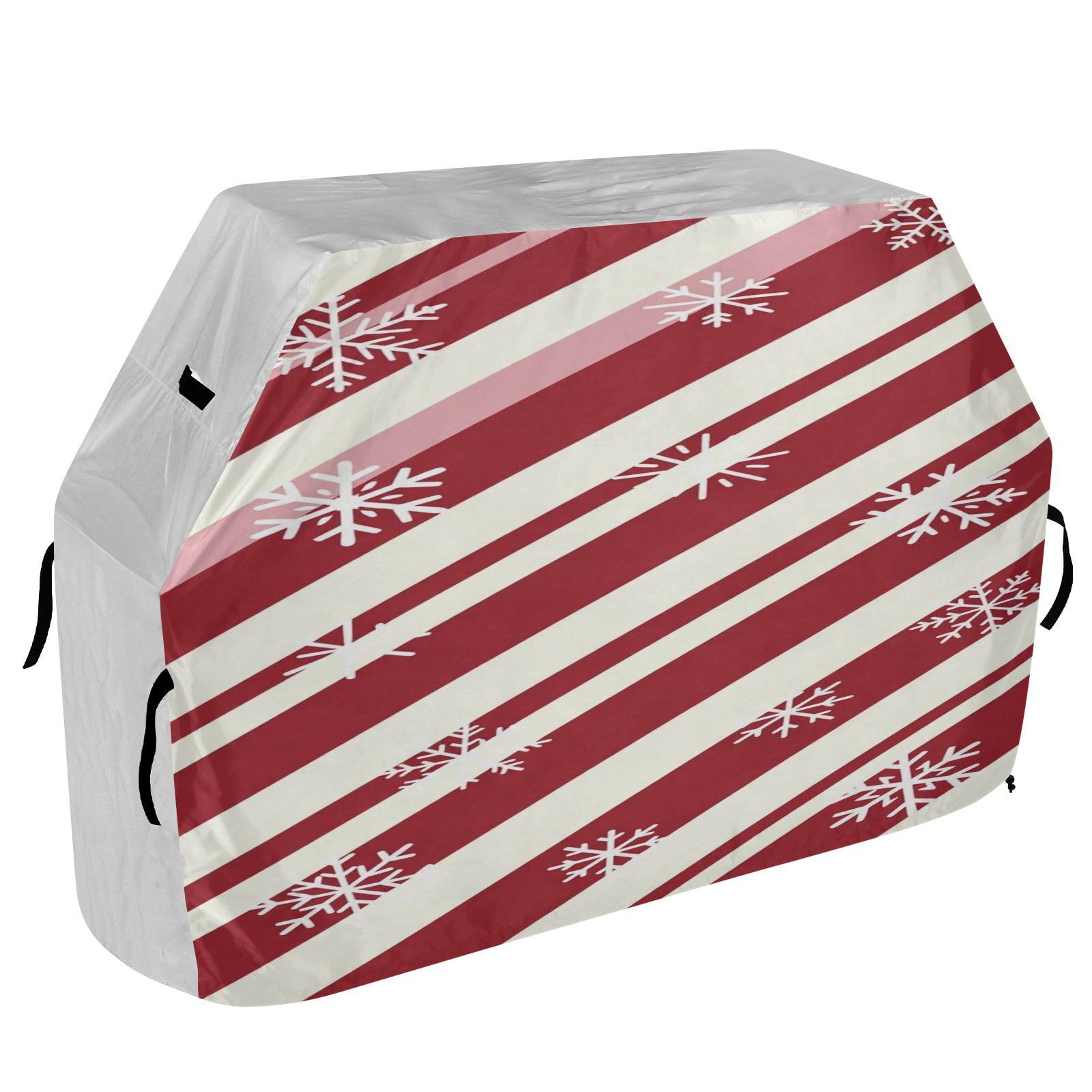 Fundas para ahumadores de 65 pulgadas, material resistente a desgarros y a la decoloración, para exteriores, fundas de bastón de caramelo, rayas de menta, rojo y beige