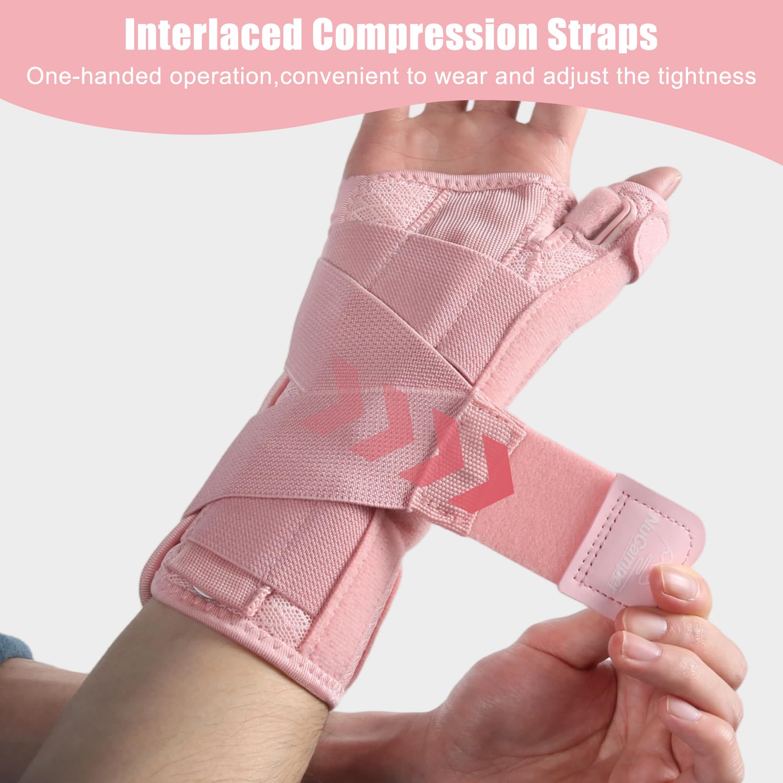 NuCamper Carpal Tunnel Wrist Brace with Thumb Support, Thumb Brace Spica Splint for Tendonitis, De Quervains Tenosynovitis, Trigger Thumb Splint Wrist Support for Men Women - 5